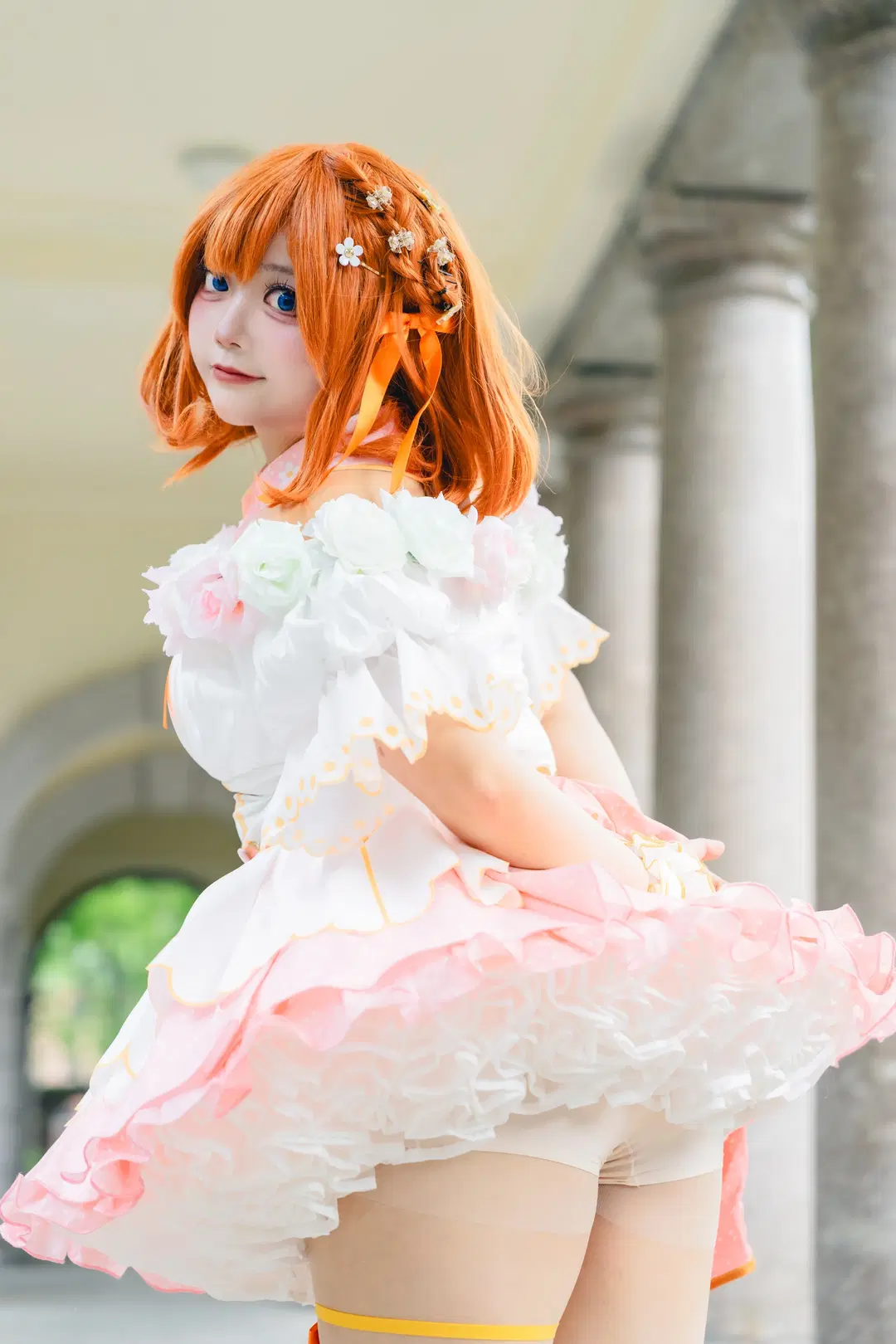 LoveLive, 外景cos, 高坂穗乃果cos, 丝袜, 鲜花节