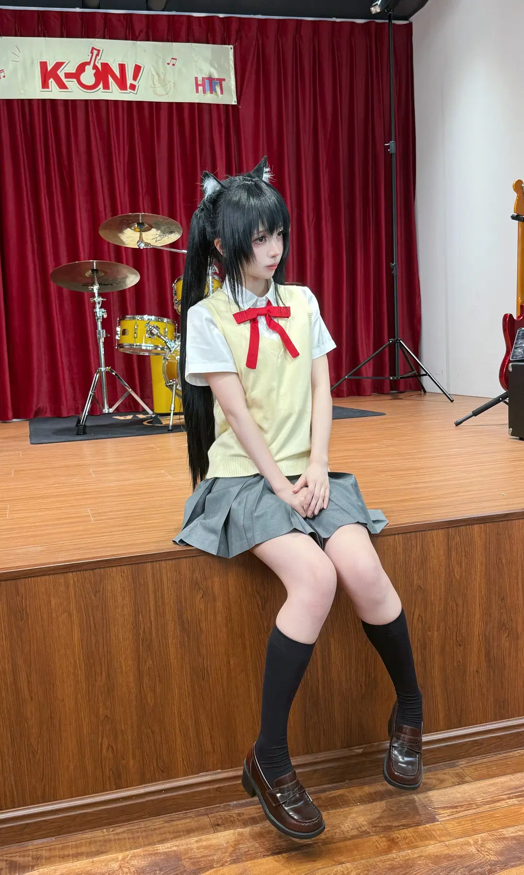 猫耳, 双马尾, 轻音少女, 丝袜, 中野梓cos