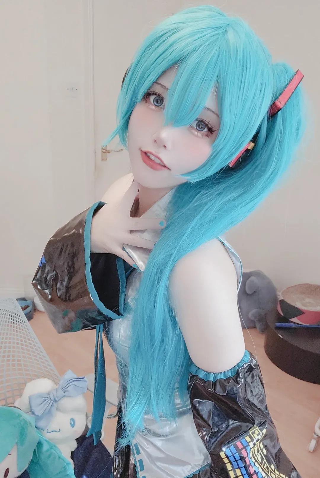 cosplay, 初音未来cos, 黑丝, 玉桂狗初音, 单马尾 - 第2张