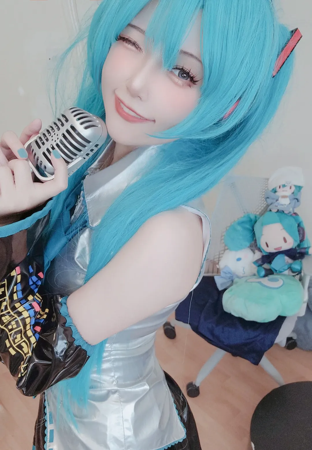 cosplay, 初音未来cos, 黑丝, 玉桂狗初音, 单马尾 - 第3张
