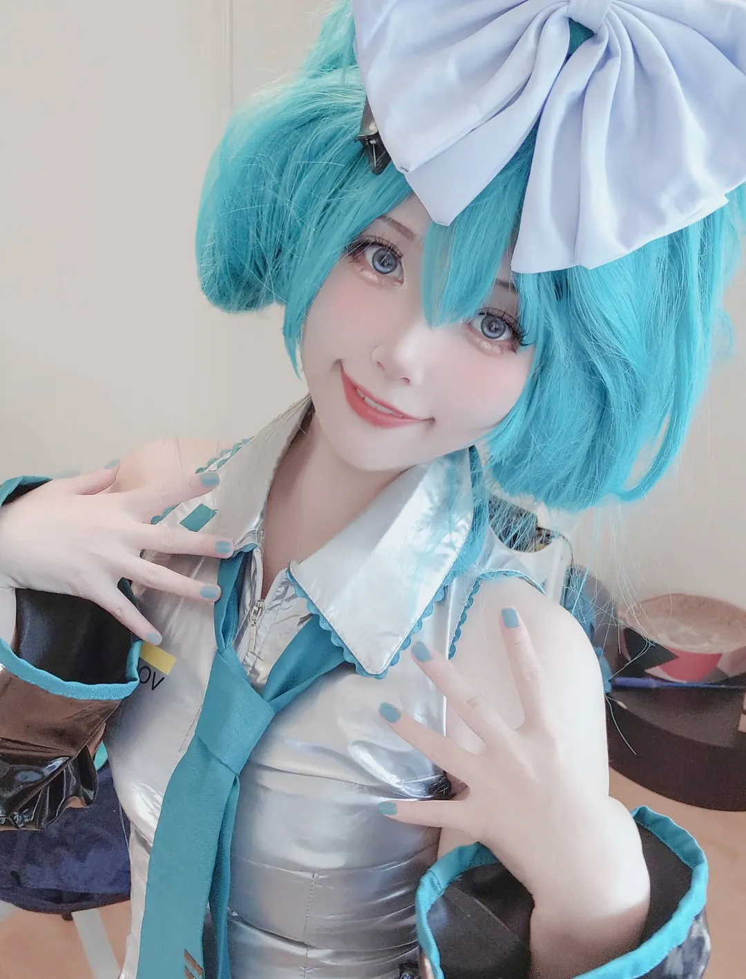 cosplay, 初音未来cos, 黑丝, 玉桂狗初音, 单马尾 - 第5张