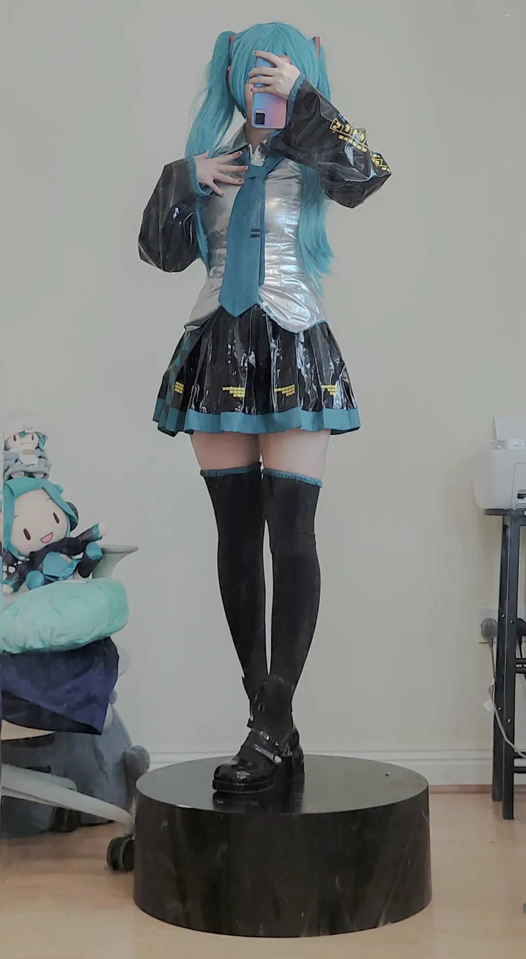 cosplay, 初音未来cos, 黑丝, 玉桂狗初音, 单马尾