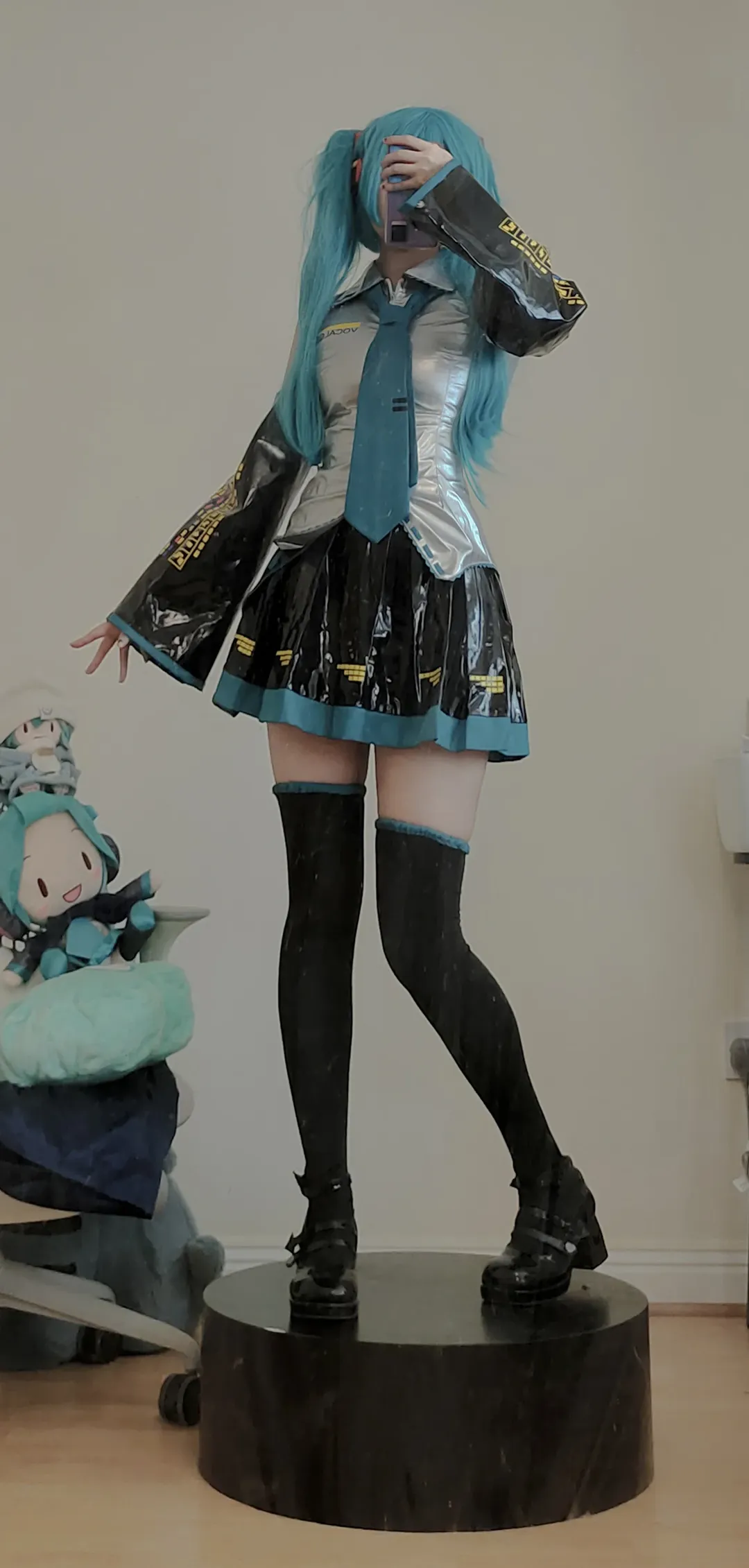 cosplay, 初音未来cos, 黑丝, 玉桂狗初音, 单马尾 - 第9张