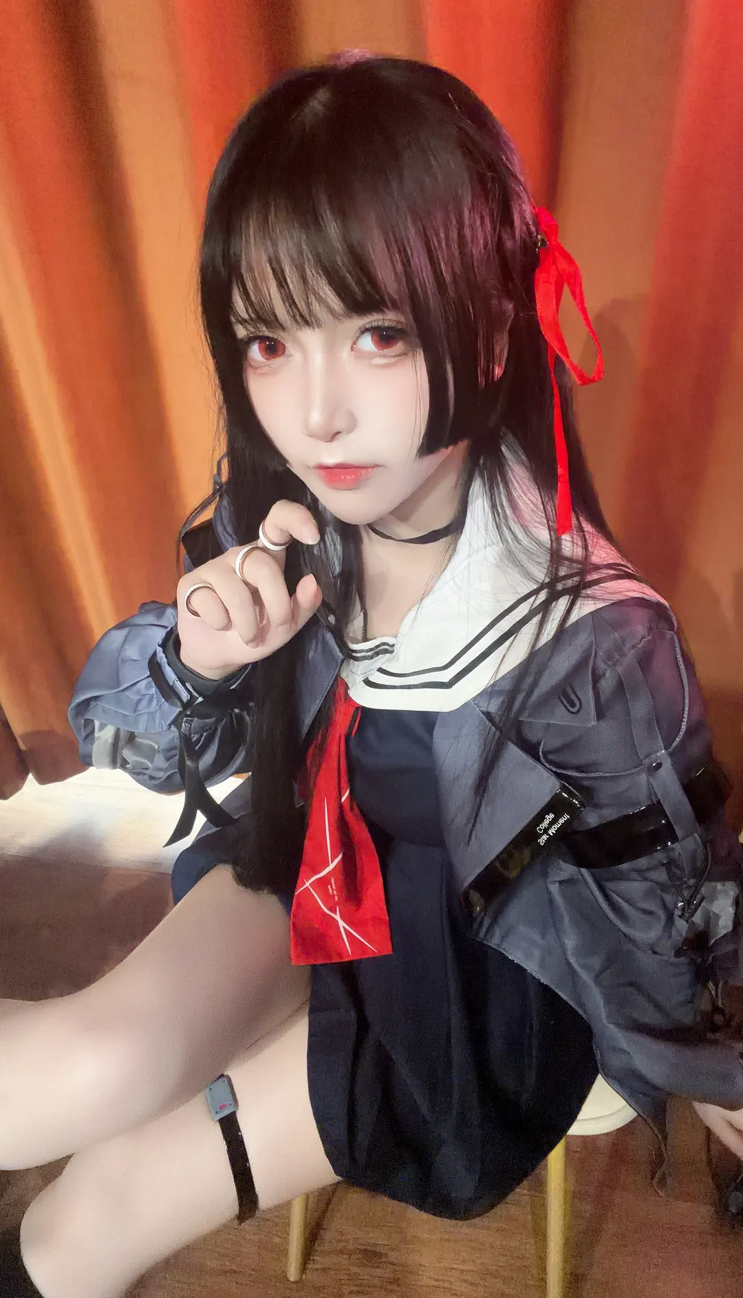 鸣潮, 机能风, 千咲cos, 黑丝, 真发cos - 第5张