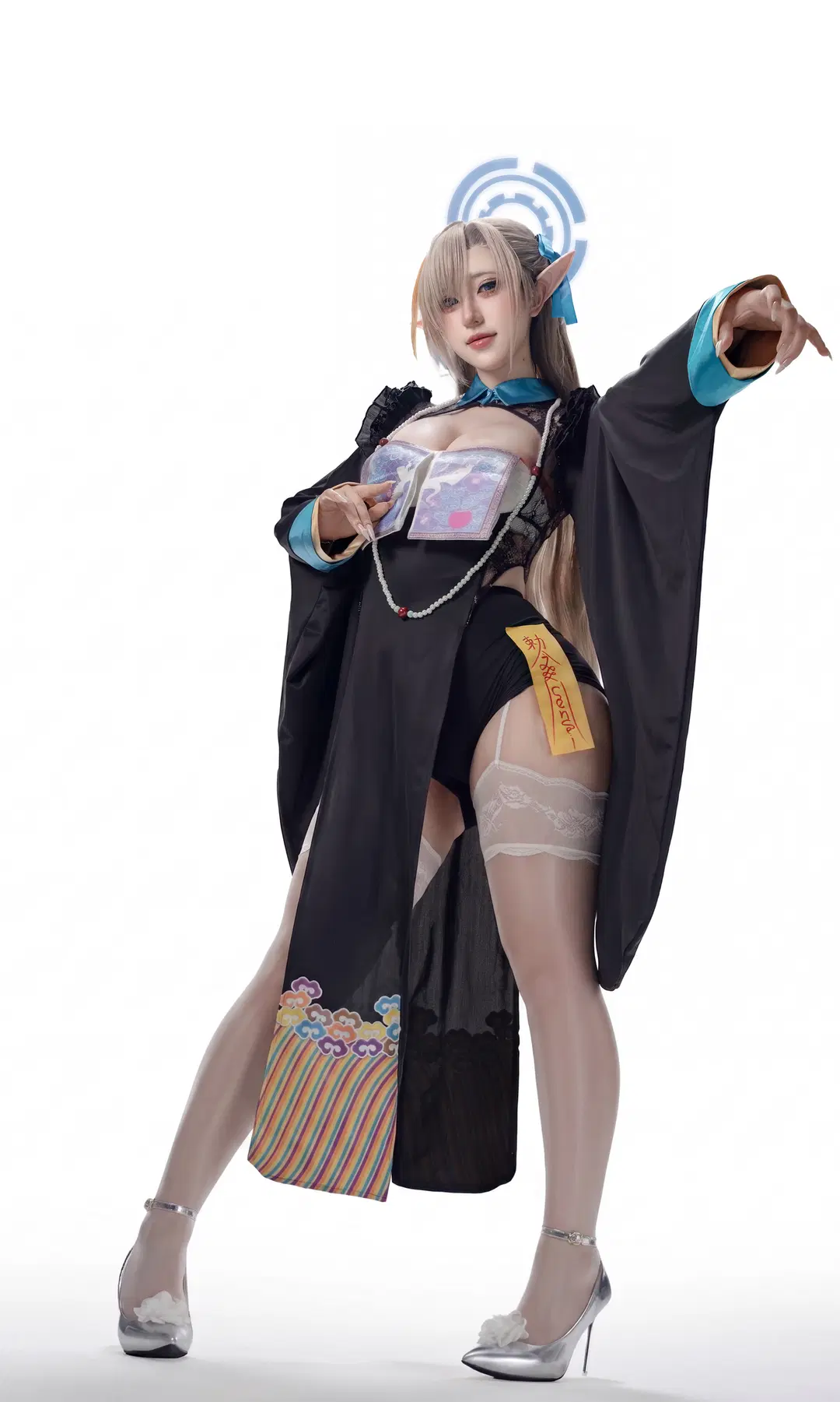 Blue Archive, Little Zombie, Asuna cosplay, Halloween, Stockings