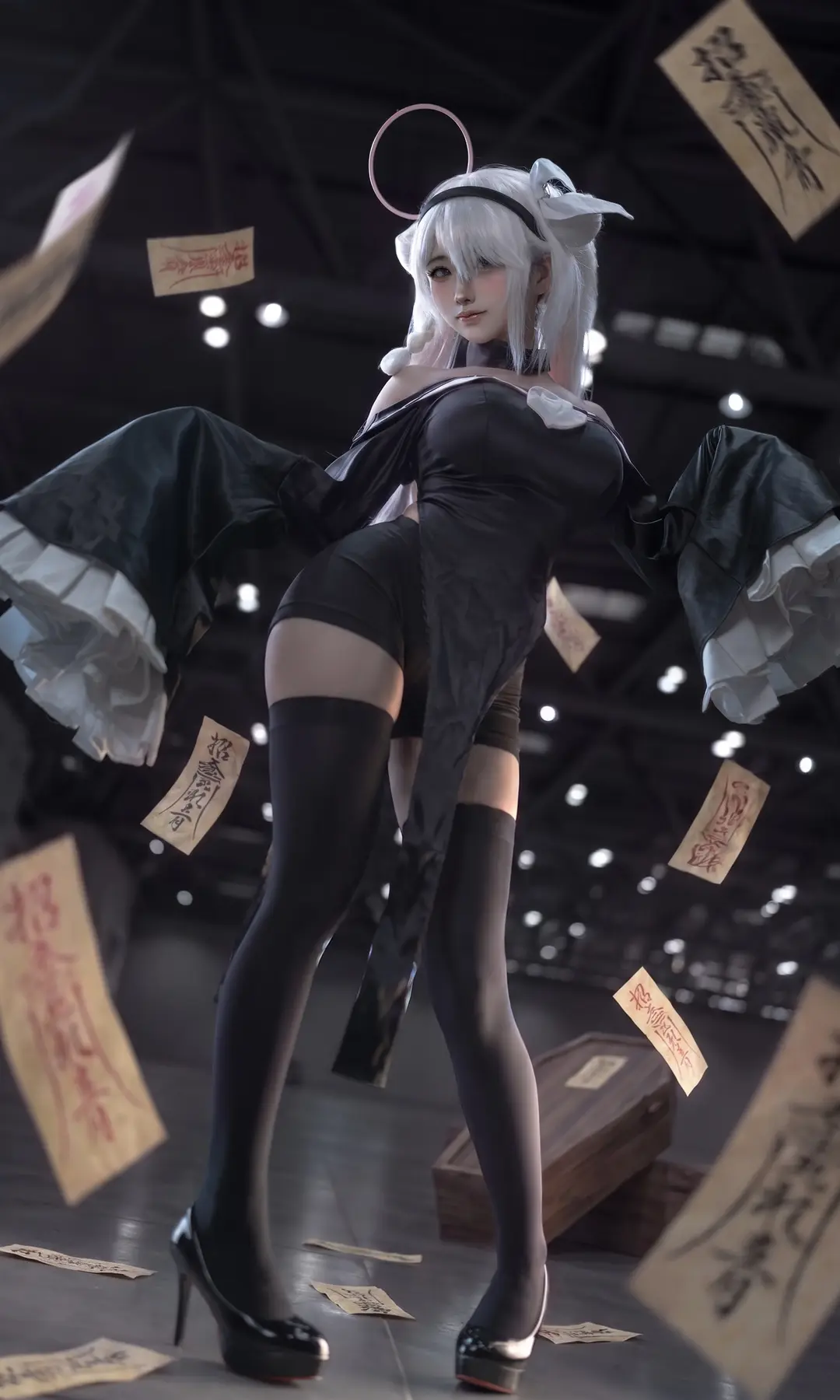 cosplay, 漫展场照, 暗调摄影, 黑丝女仆, 重庆oioi漫展 - 第5张