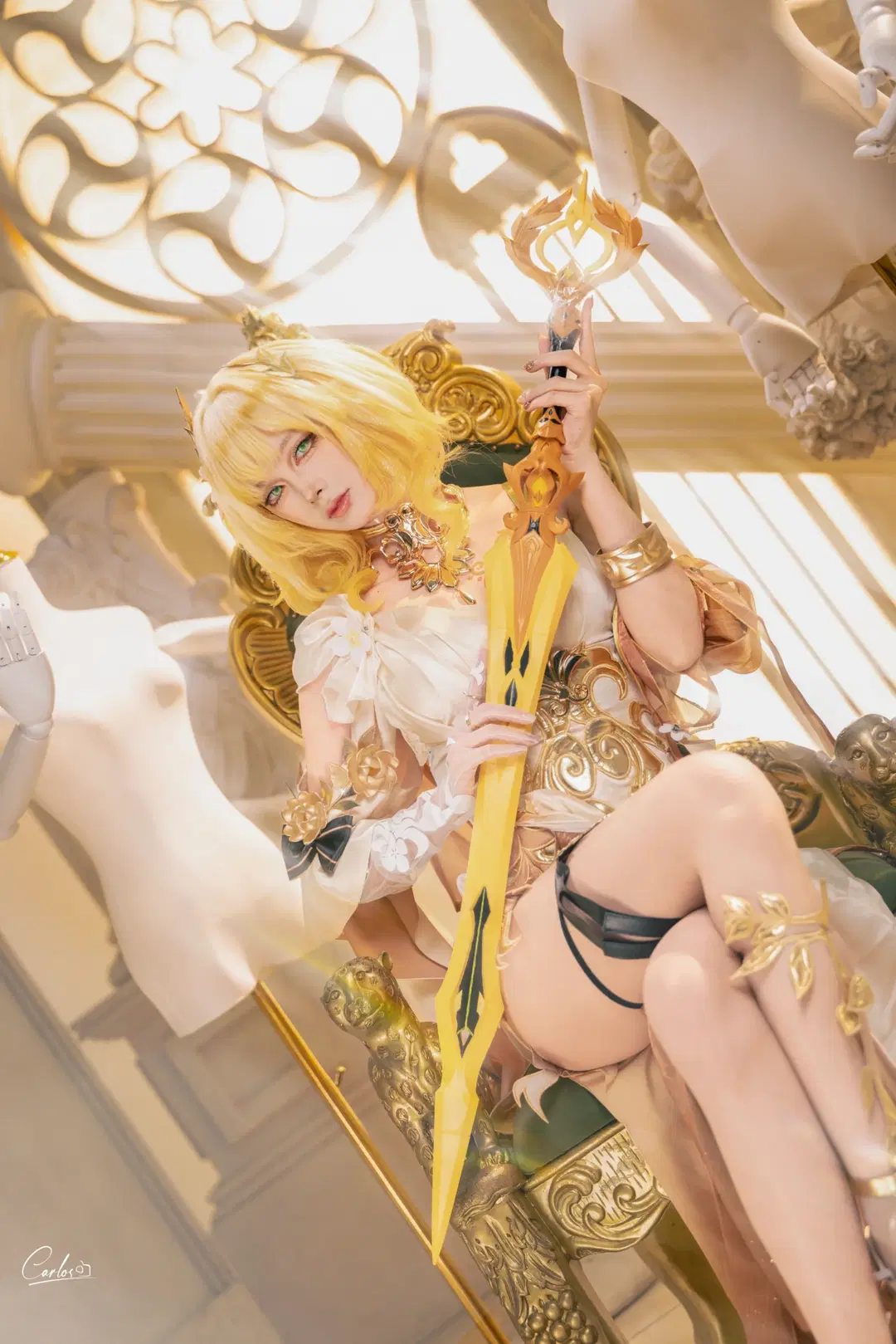 崩壊：スターレイル, 雰囲気のある写真, アグライア コスプレ, 崩壊：スターレイル コスプレ, ゴールド系コスプレ