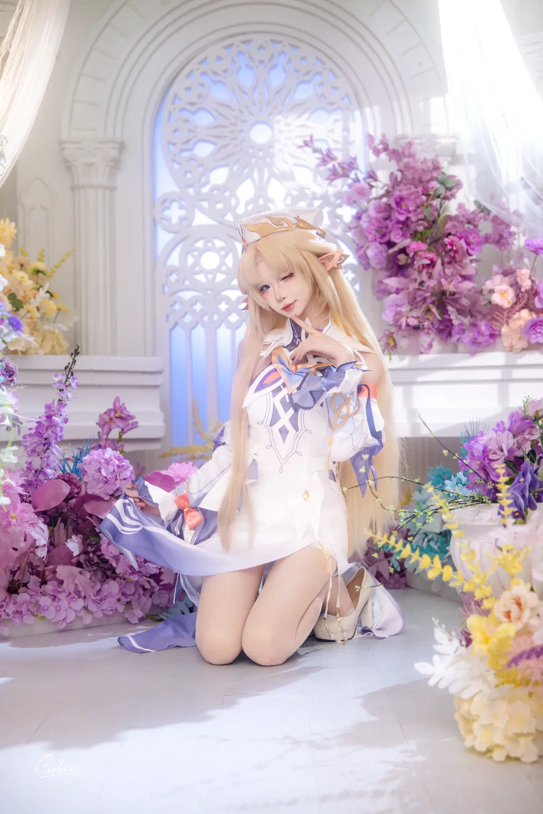 Genshin Impact Illusory Realm Elf cosplay: Indulging in a Sweet Dream in a Sea of Flowers by Carlos光影实录 - Image 2