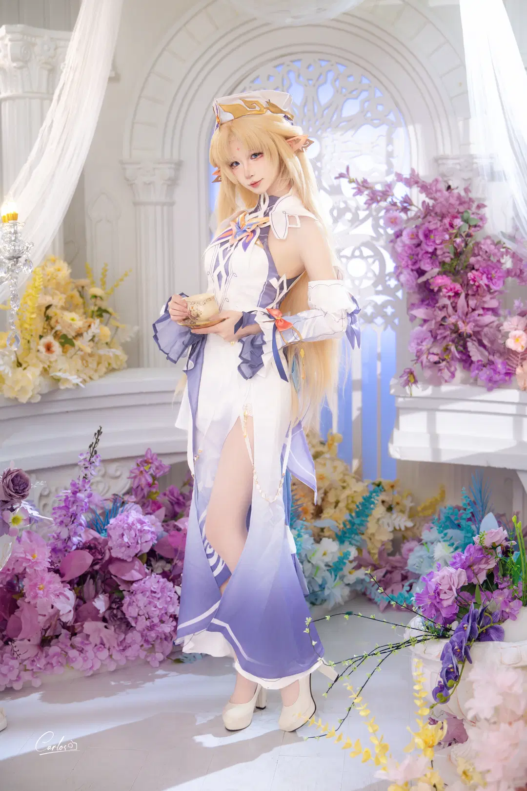 Genshin Impact Illusory Realm Elf cosplay: Indulging in a Sweet Dream in a Sea of Flowers by Carlos光影实录 - Image 3
