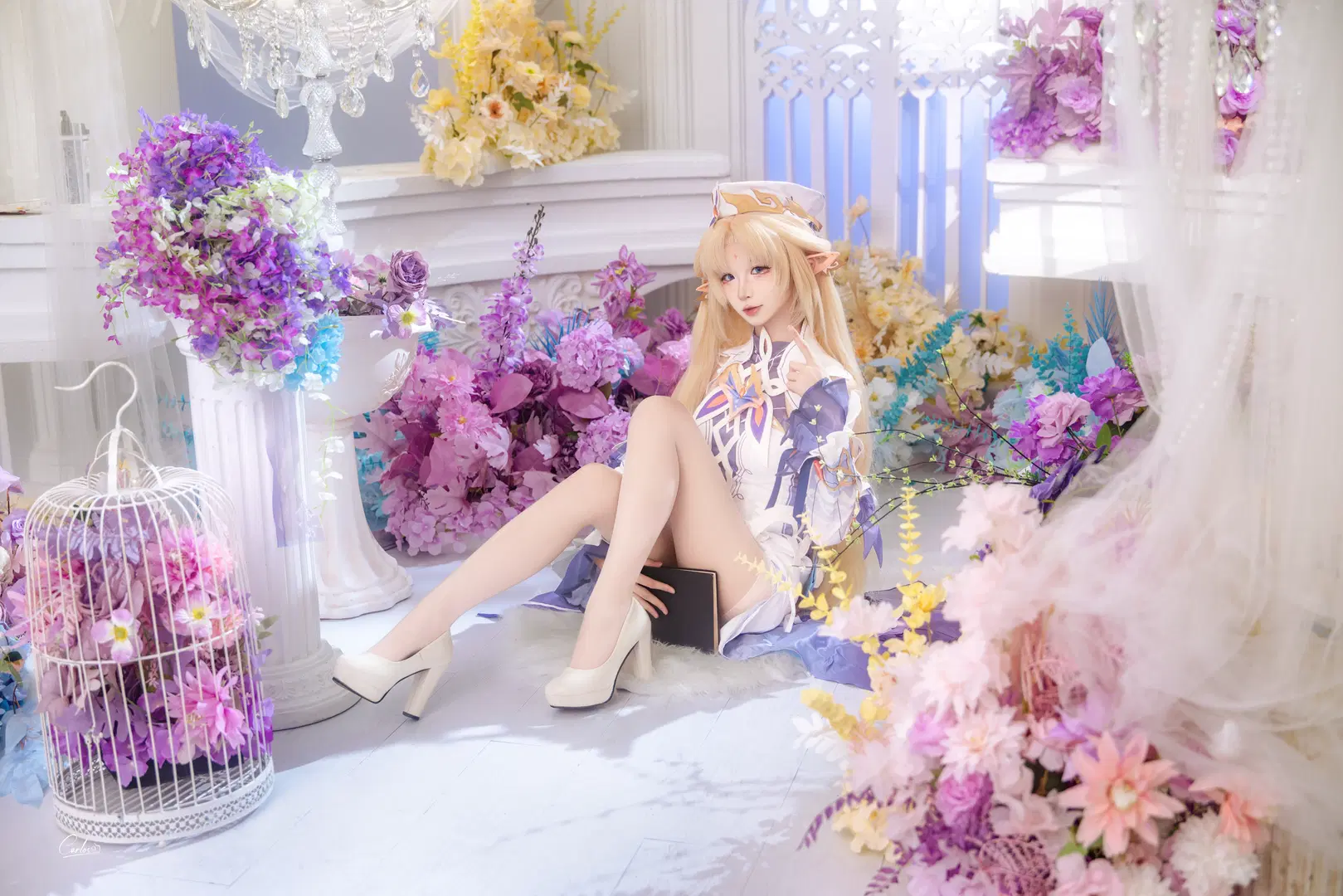 Genshin Impact Illusory Realm Elf cosplay: Indulging in a Sweet Dream in a Sea of Flowers by Carlos光影实录 - Image 6