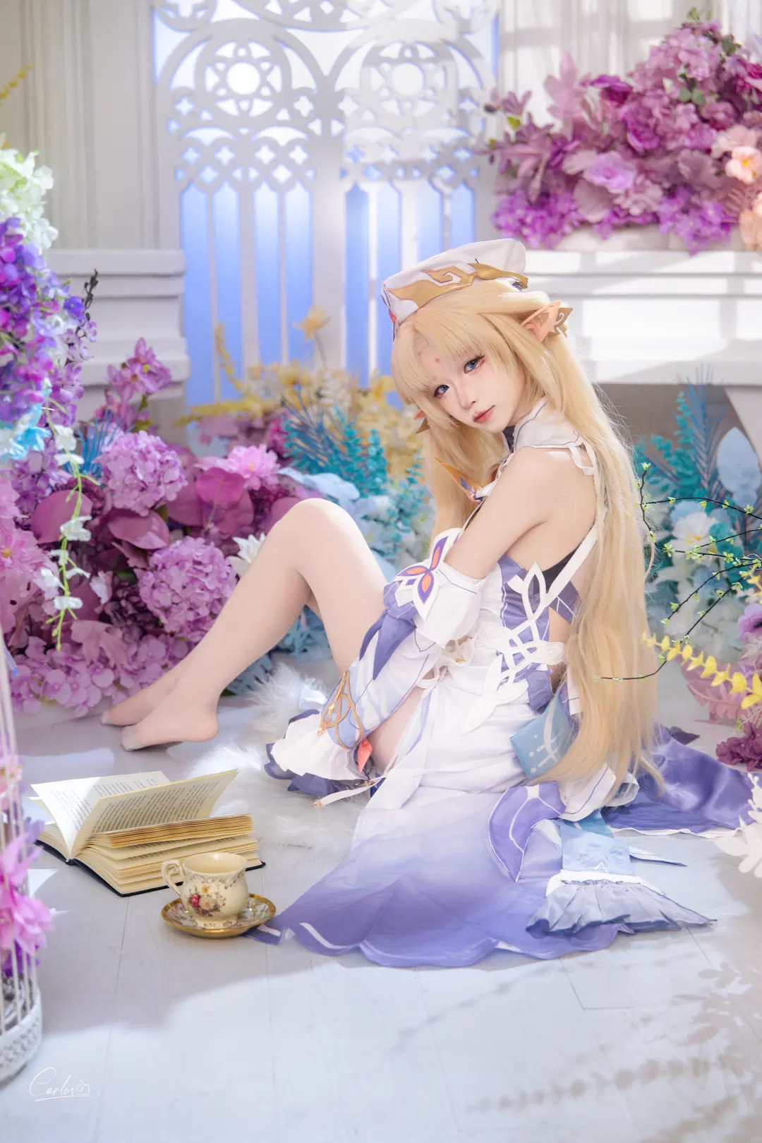 Genshin Impact Illusory Realm Elf cosplay: Indulging in a Sweet Dream in a Sea of Flowers by Carlos光影实录 - Image 7