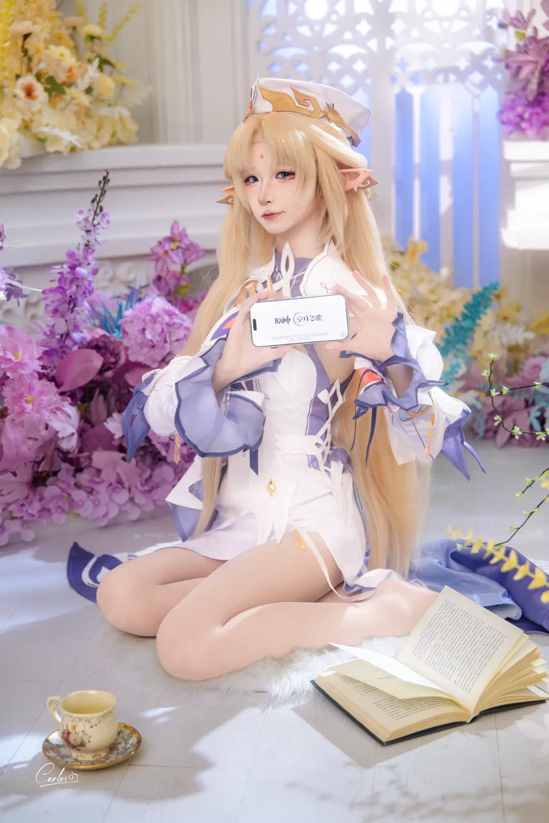 Genshin Impact Illusory Realm Elf cosplay: Indulging in a Sweet Dream in a Sea of Flowers by Carlos光影实录 - Image 9