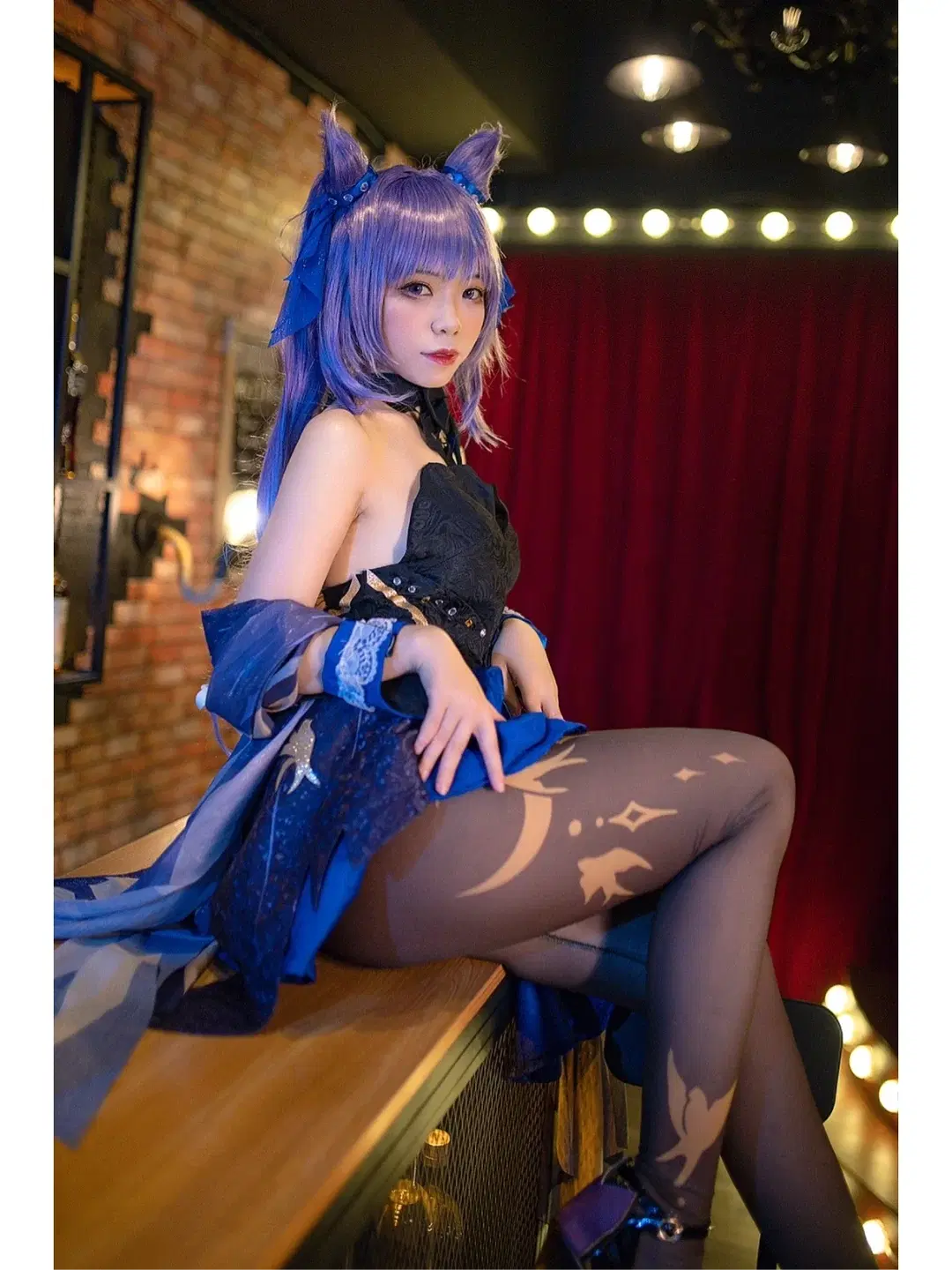 【刻晴cos】原神刻晴化身霓裾翩跹的酒吧微醺夜 - Helloguagua - 第5张