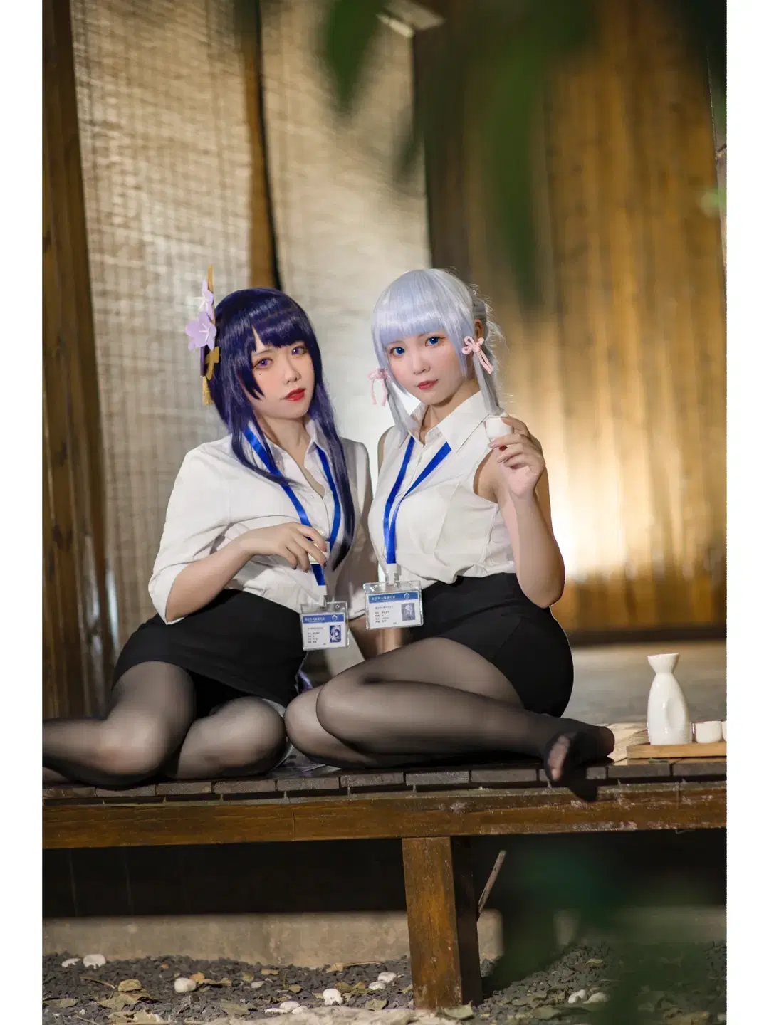 [Raiden Shogun cosplay] When Raiden Shogun and Kamisato Ayaka Put on Office Lady Uniforms by Helloguagua - Image 5