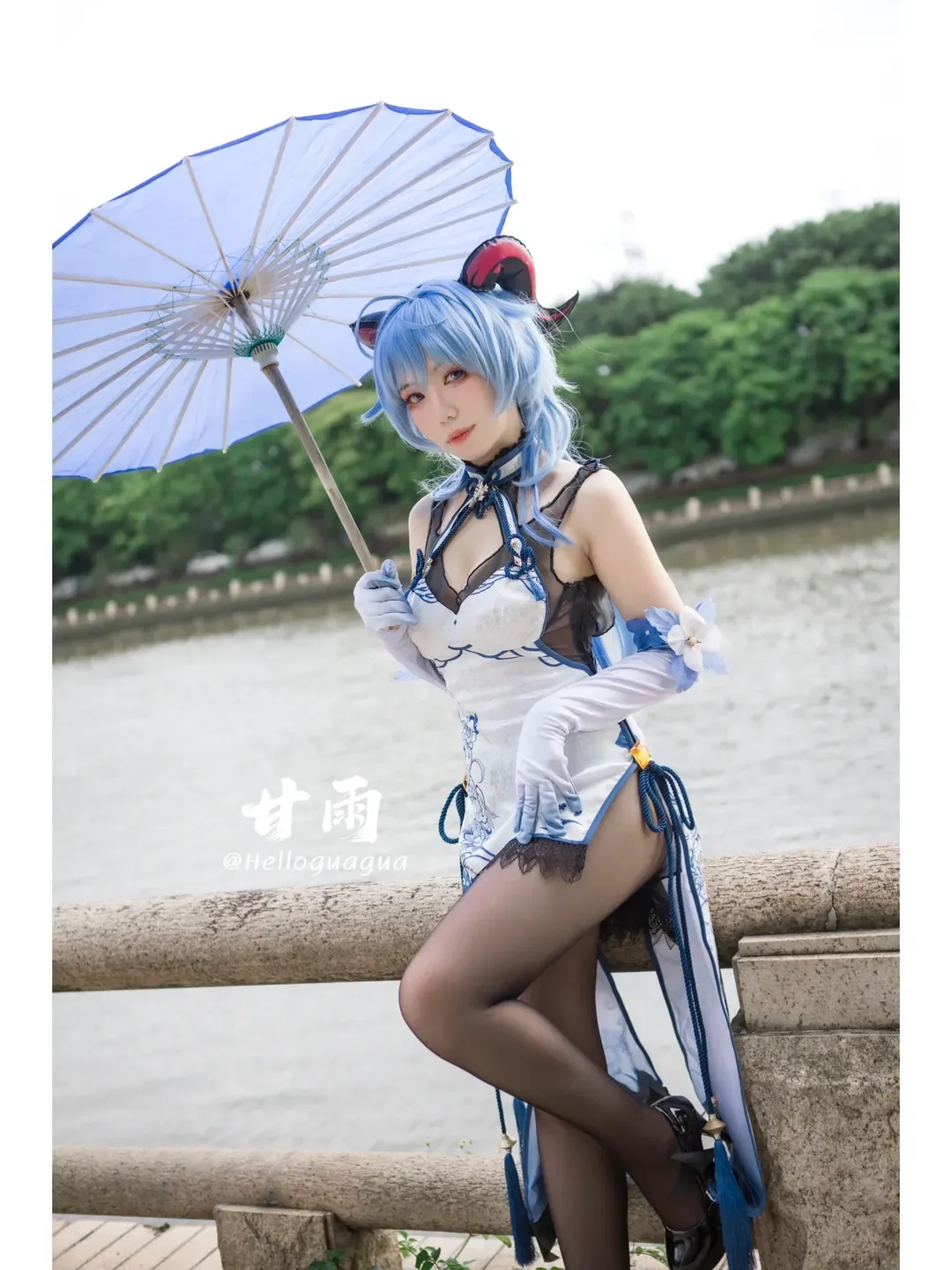 原神, 甘雨cos, 漫展返图, 旗袍, 黑丝穿搭 - 第1张