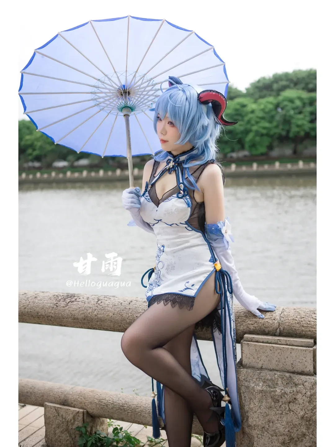 原神, 甘雨cos, 漫展返图, 旗袍, 黑丝穿搭 - 第5张