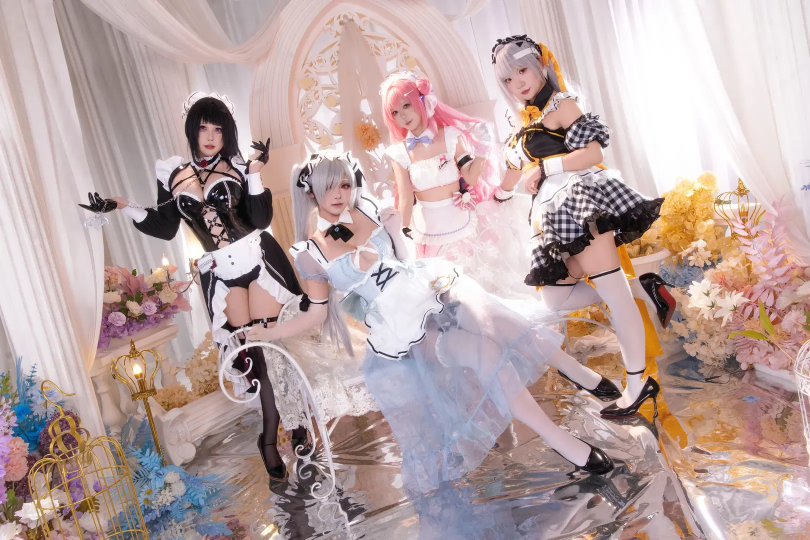 【ドロシーコスプレ】『勝利の女神:NIKKE』メイドテーマ合わせ撮影記録（白ストッキング・モダニア コスプレ） - Helloguagua - 6枚目
