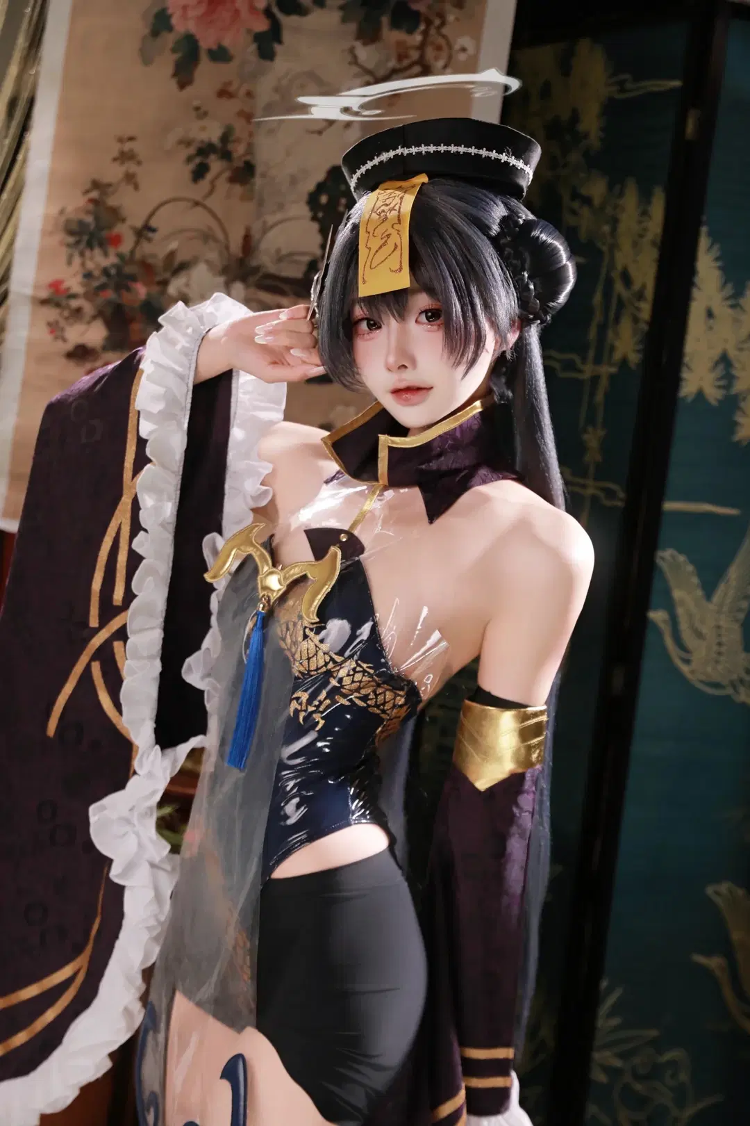 蔚蓝档案, 妃咲cos, 二次元cosplay, 符箓道具, 中式暗黑风