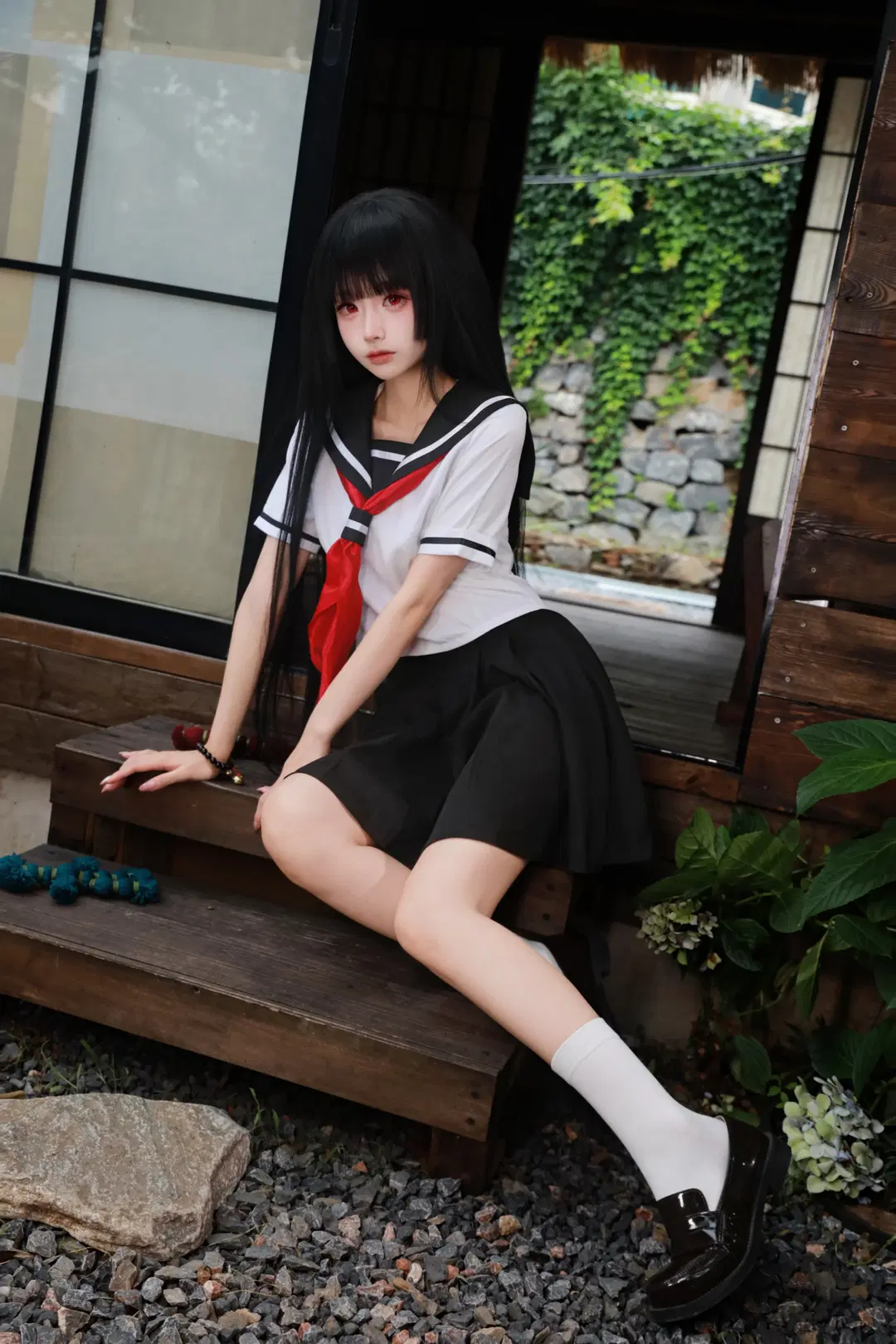 【阎魔爱cos】地狱少女经典水手服造型