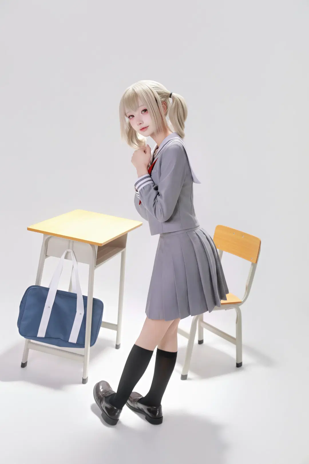 世界计划, 水手服, 丝袜, 小豆泽心羽cos, 教室制服