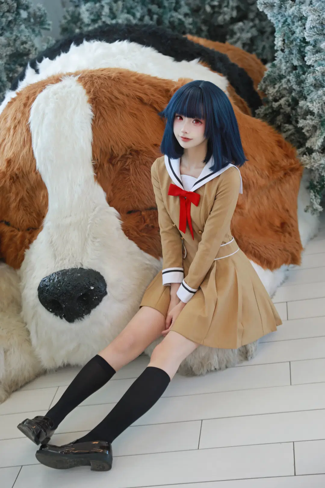 水手服, 黑丝, BanG Dream!, 雪景写真, 牛込里美cos