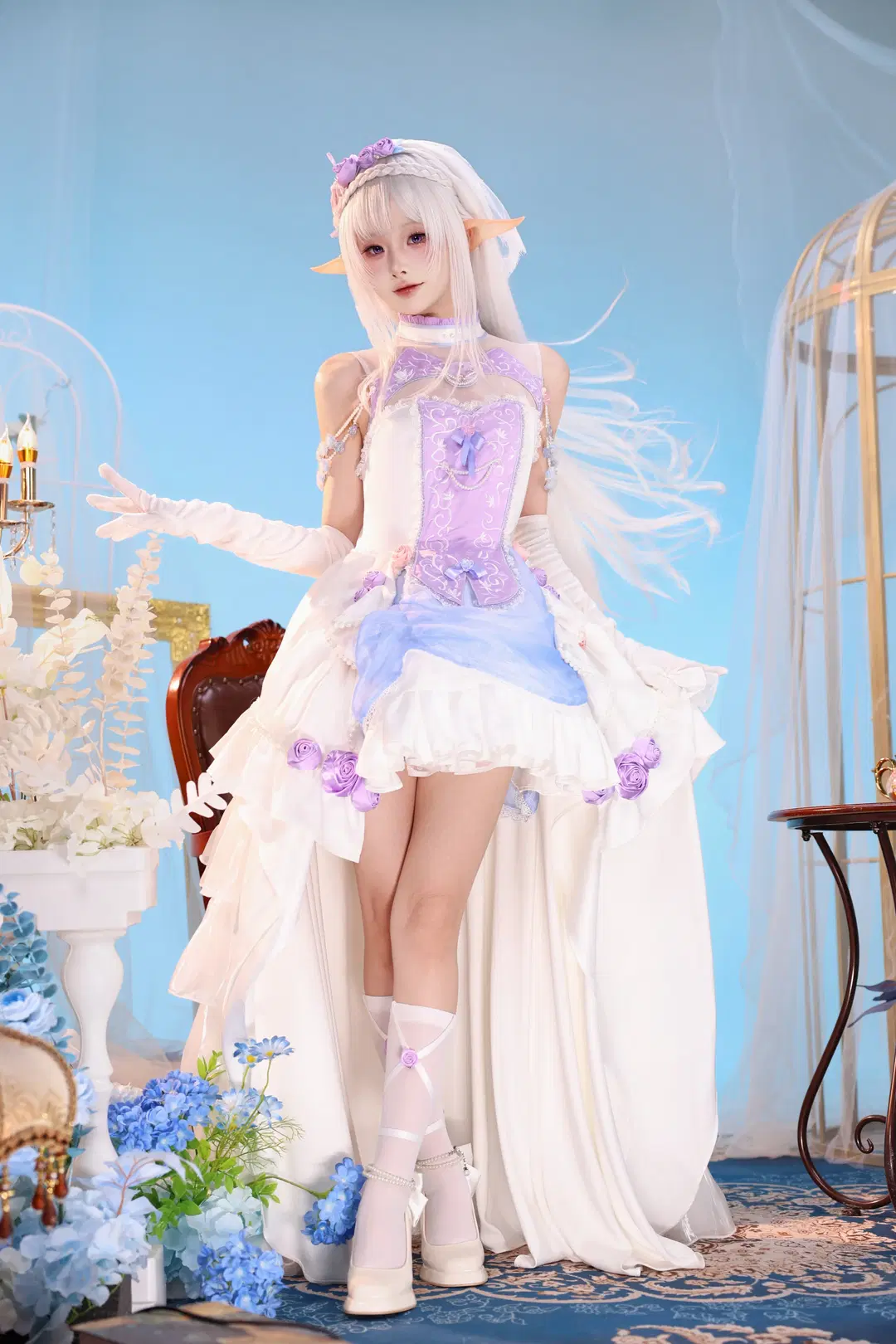 从零开始的异世界生活, 爱蜜莉雅cos, 精灵耳cos, 白丝cos, 紫色系cosplay