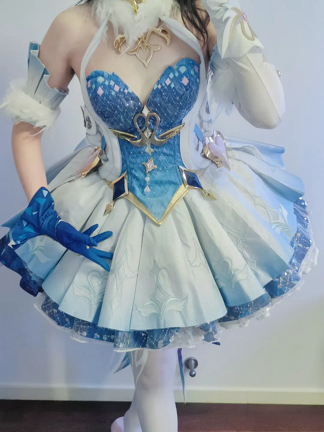 cos试衣, 重工cos服, 丝袜cos, 奥黛塔cos, 蓝白配色cos