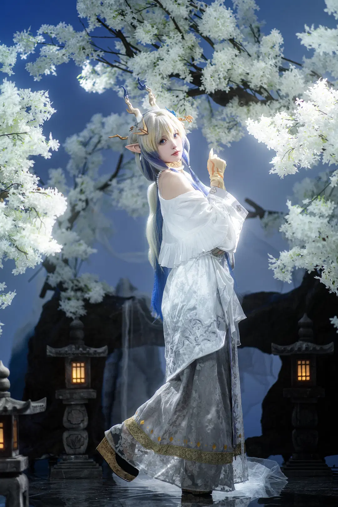 Shu cosplay, Arknights, Ambience Synesthesia, Ancient style cosplay, Elf ears