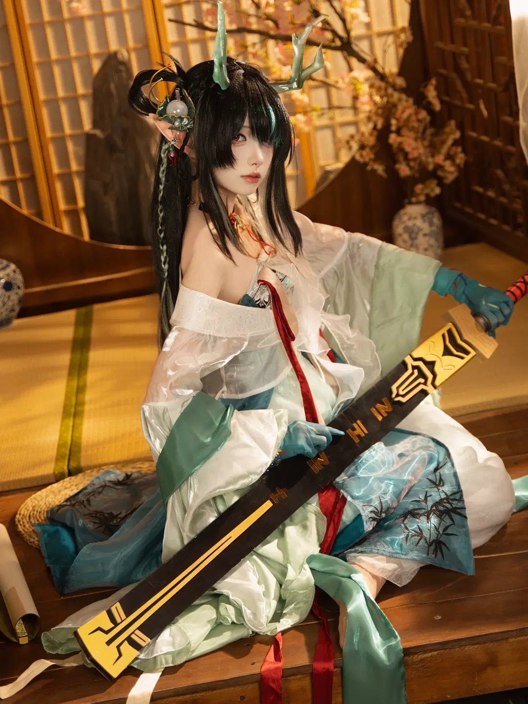『アークナイツ』シーコスプレ、筆と剣を執る古風幻境 - 橘花朝撒 - 3枚目