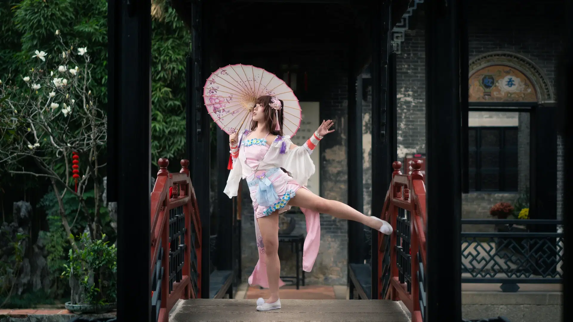Traditional style cosplay, Oiled paper umbrella, Tianxiang cosplay, Moonlight Blade Online, Moonlight Blade Online 10th Anniversary