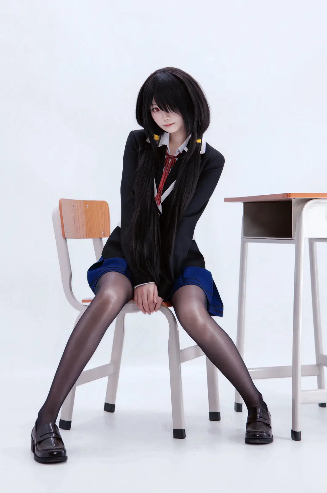 时崎狂三cos，经典校园制服与黑丝棚拍 - 海海 - 第2张