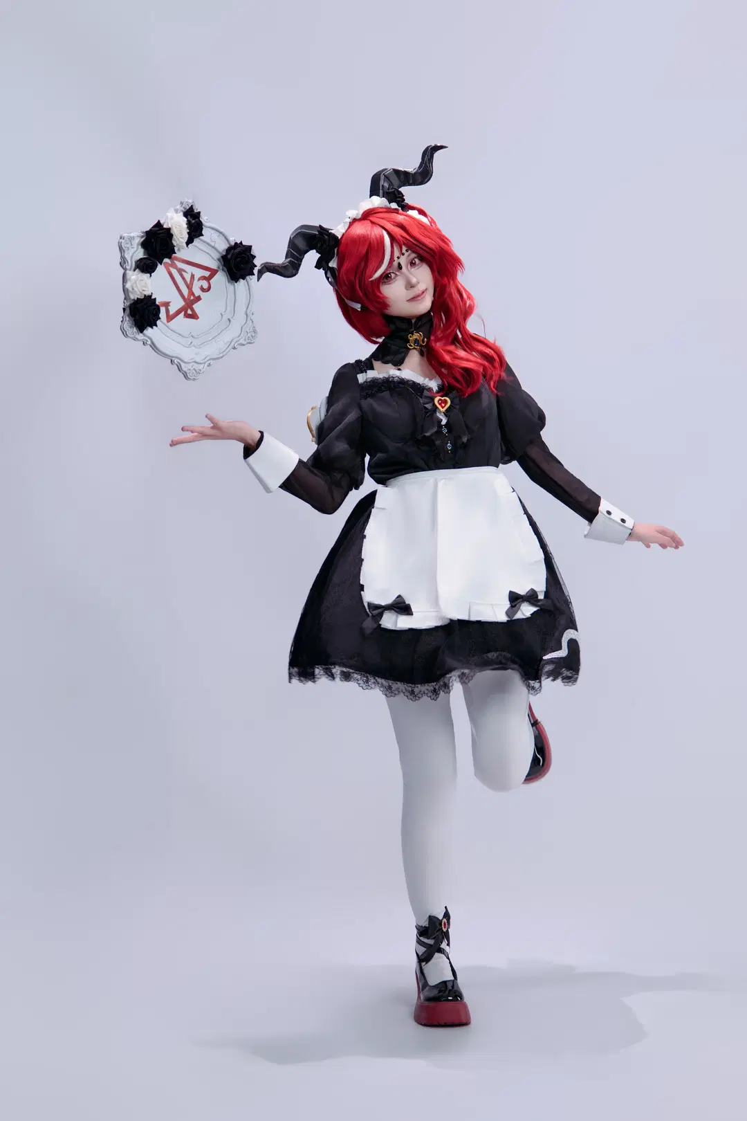 Anime-style photography, Identity V, White stockings, Priestess Crimson cosplay, Truth and Inference