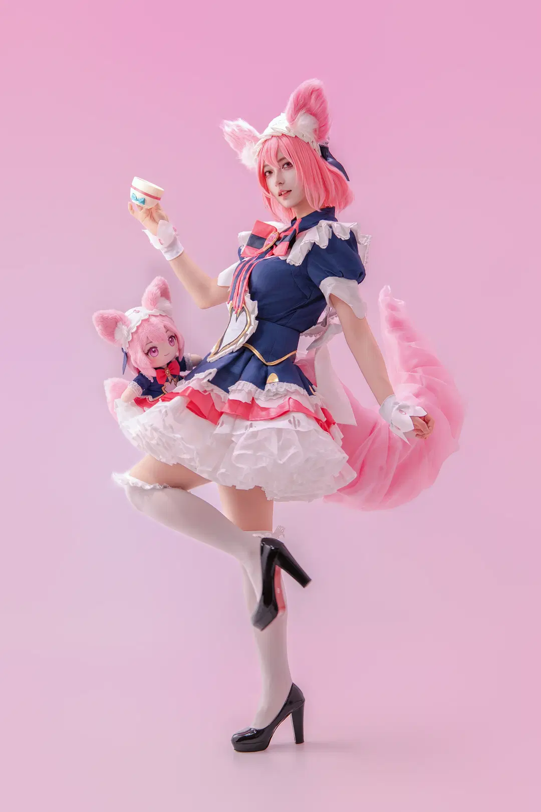[Daji cosplay] Honor of Kings pink fox: Sharing diverse Photo poses by 海海📸 - Image 3