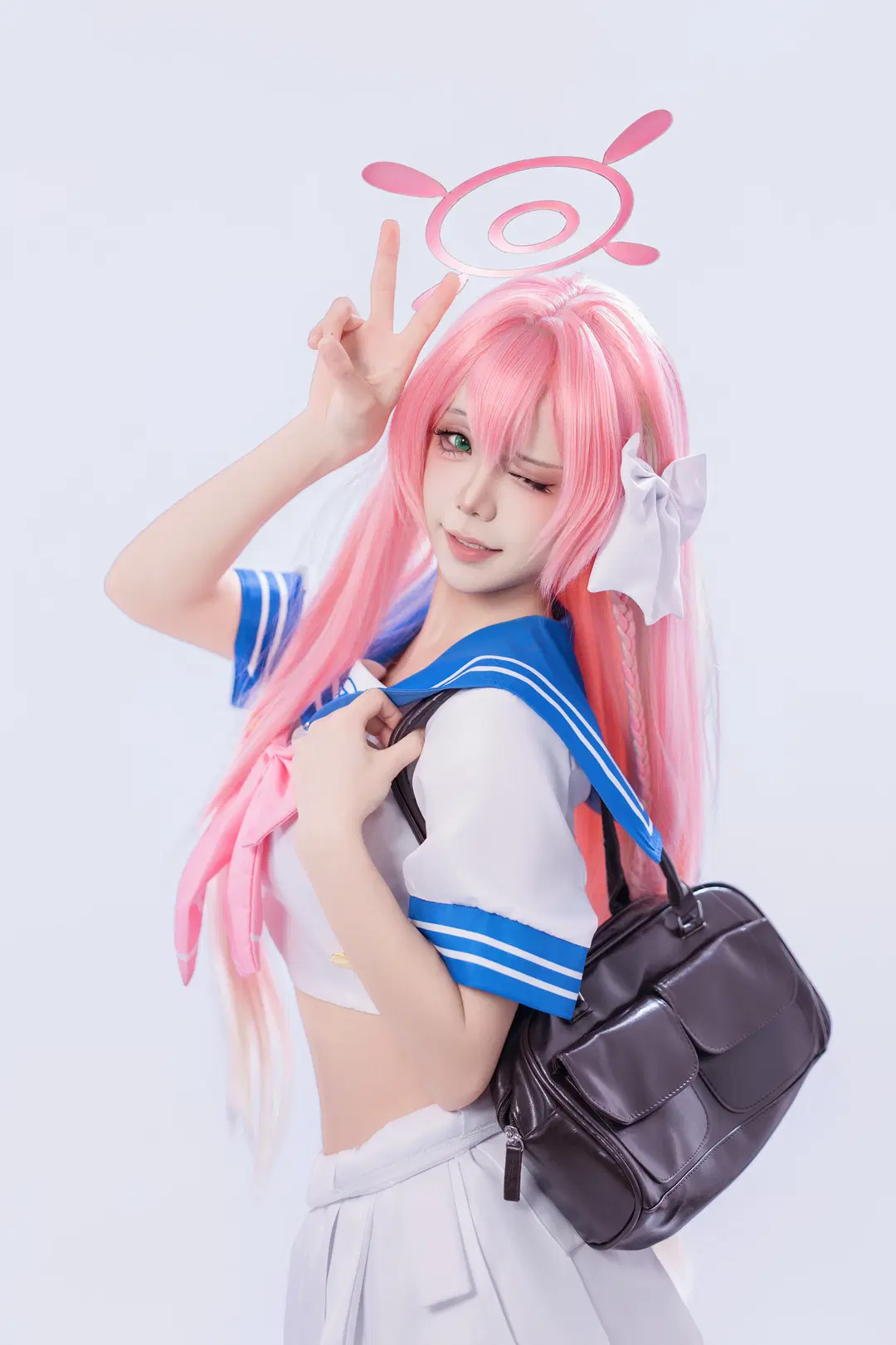 【浦和花子cos】粉色长发水手服的二次元拍摄 - 海海📸 - 第4张
