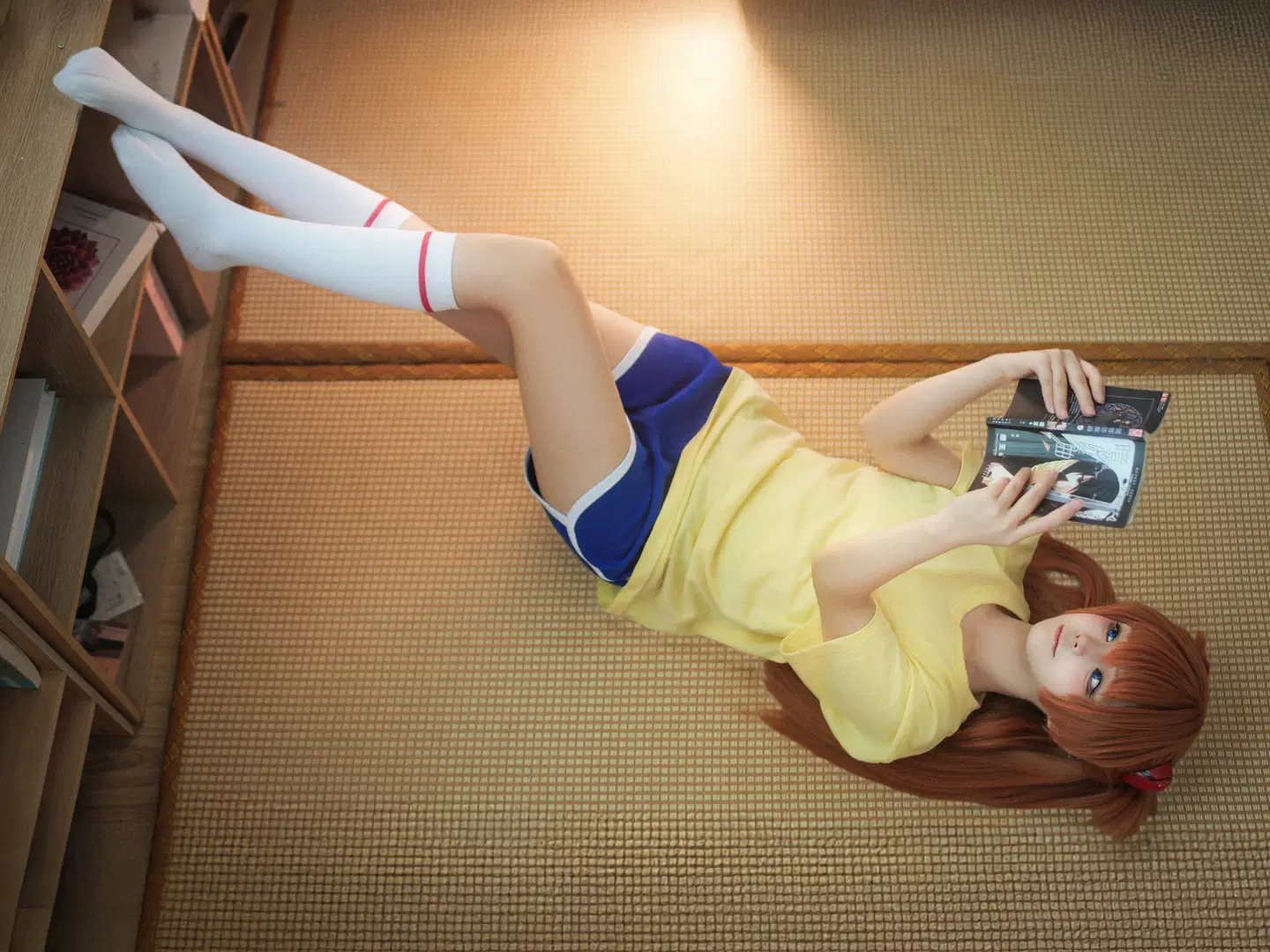 【明日香cos】EVA黄T恤日常，二次元拍照姿势分享 - 海海📸 - 第9张