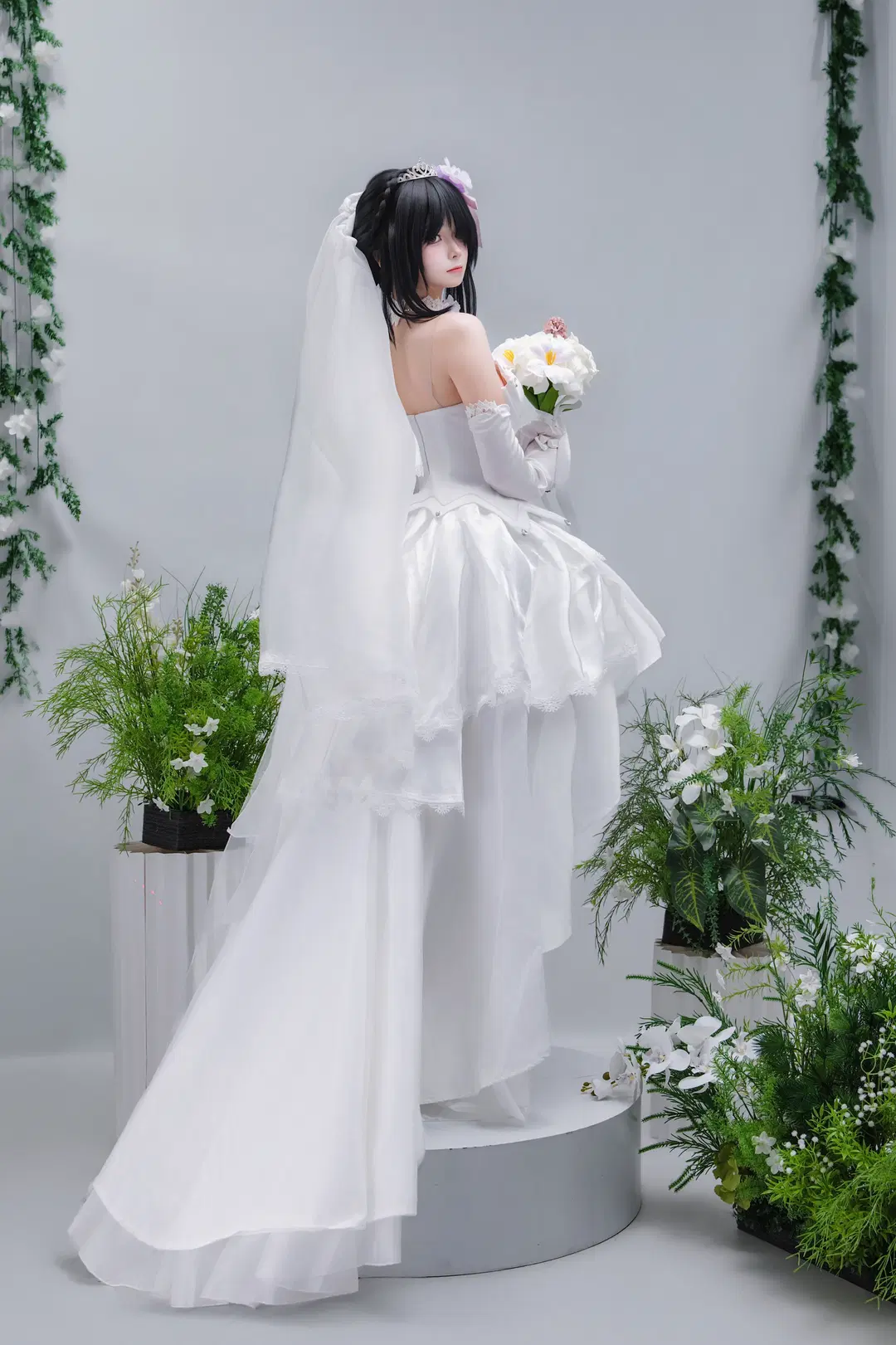 【時崎狂三 コスプレ】花嫁の白ベールと白ストッキングガーターのスタジオ撮影記録 - 海海📸 - 11枚目