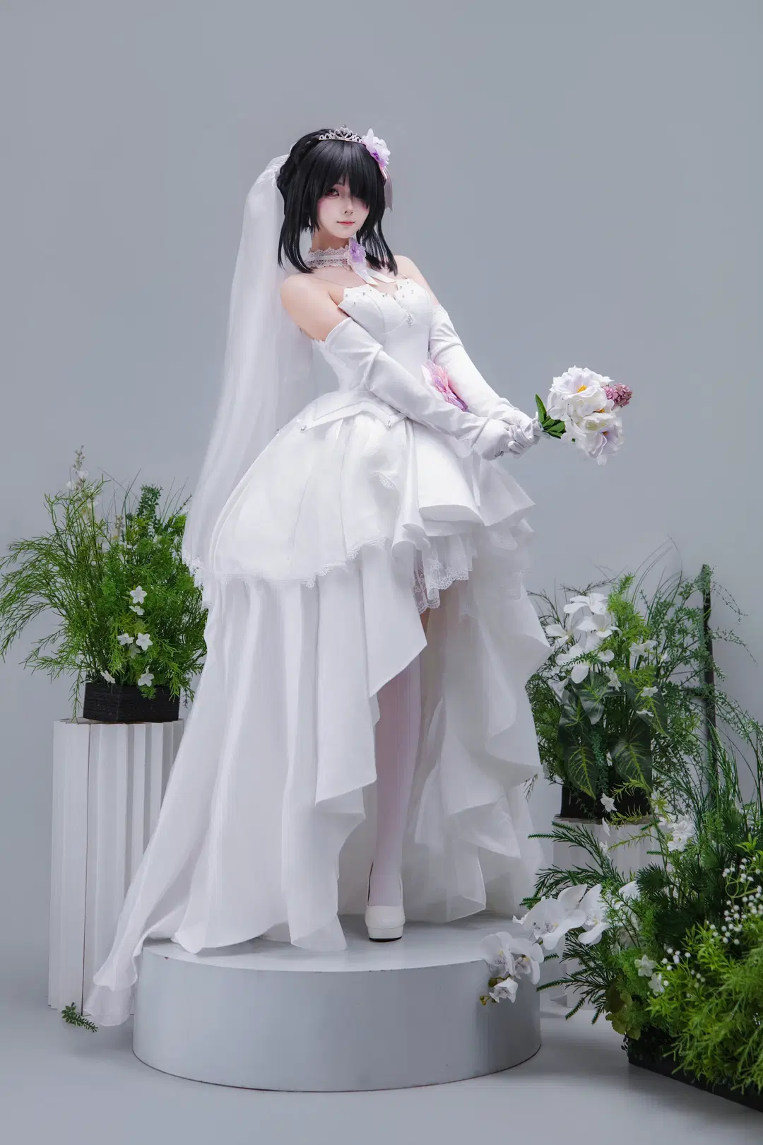 【時崎狂三 コスプレ】花嫁の白ベールと白ストッキングガーターのスタジオ撮影記録 - 海海📸 - 6枚目