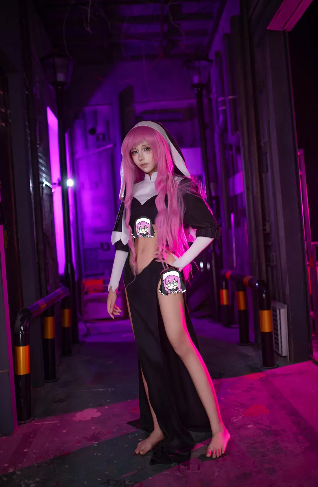 工业风摄影, 粉发cos, 修女服, 憧憬成为魔法少女, 珂珂cos