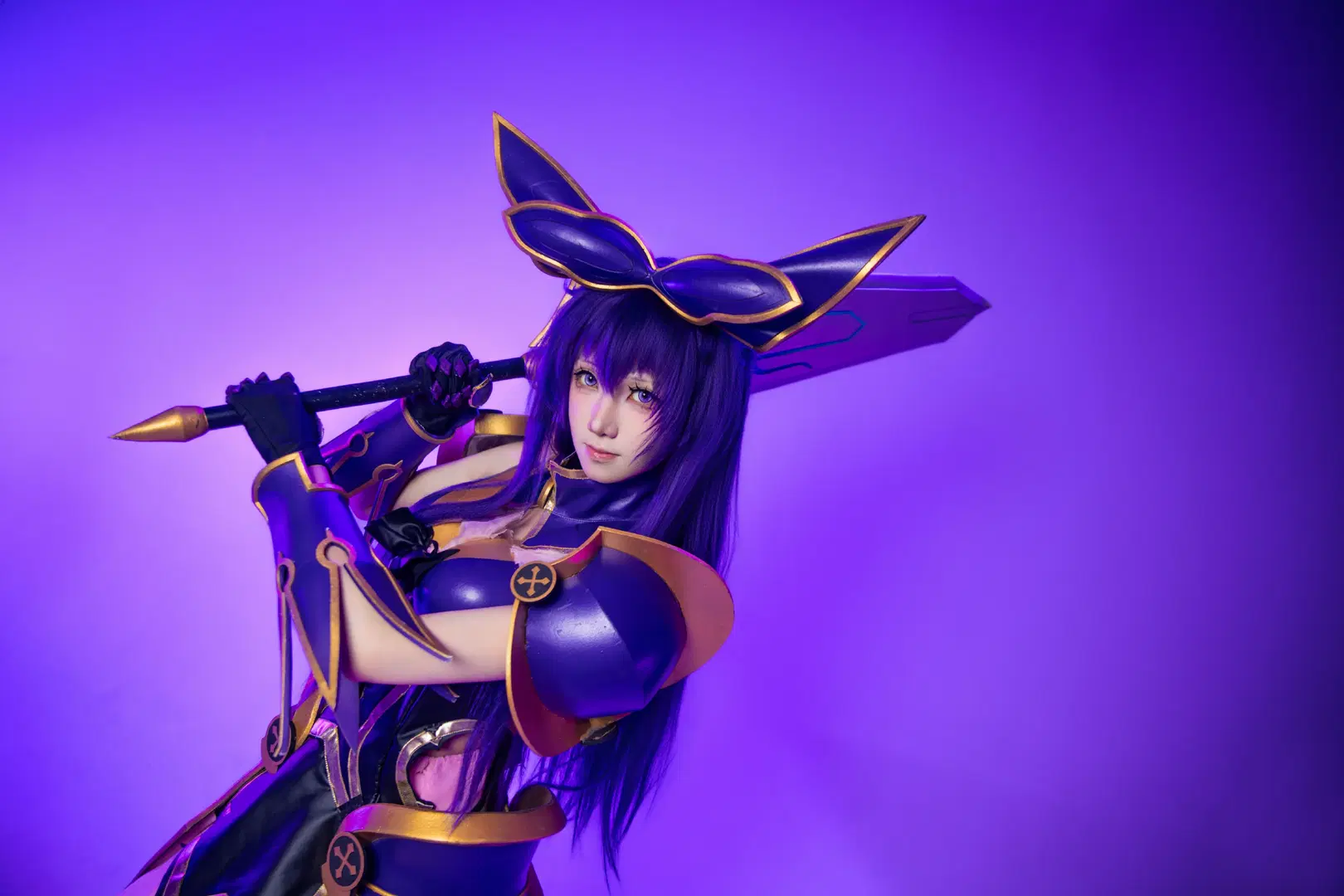【夜刀神十香コスプレ】『デート・ア・ライブ』紫電の精霊、大剣と紫金甲冑の激突 - 星游酱 - 4枚目
