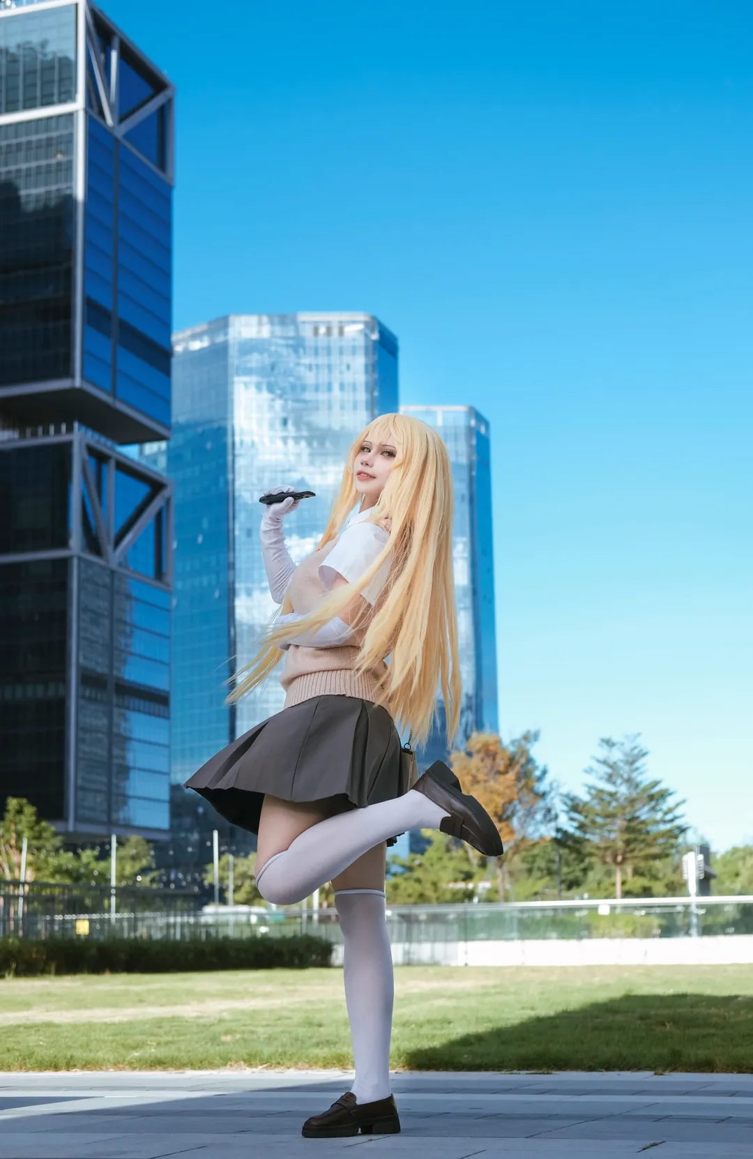 コスプレ, 食蜂操祈 コスプレ, 白ストッキング, とある科学の超電磁砲, 都市写真