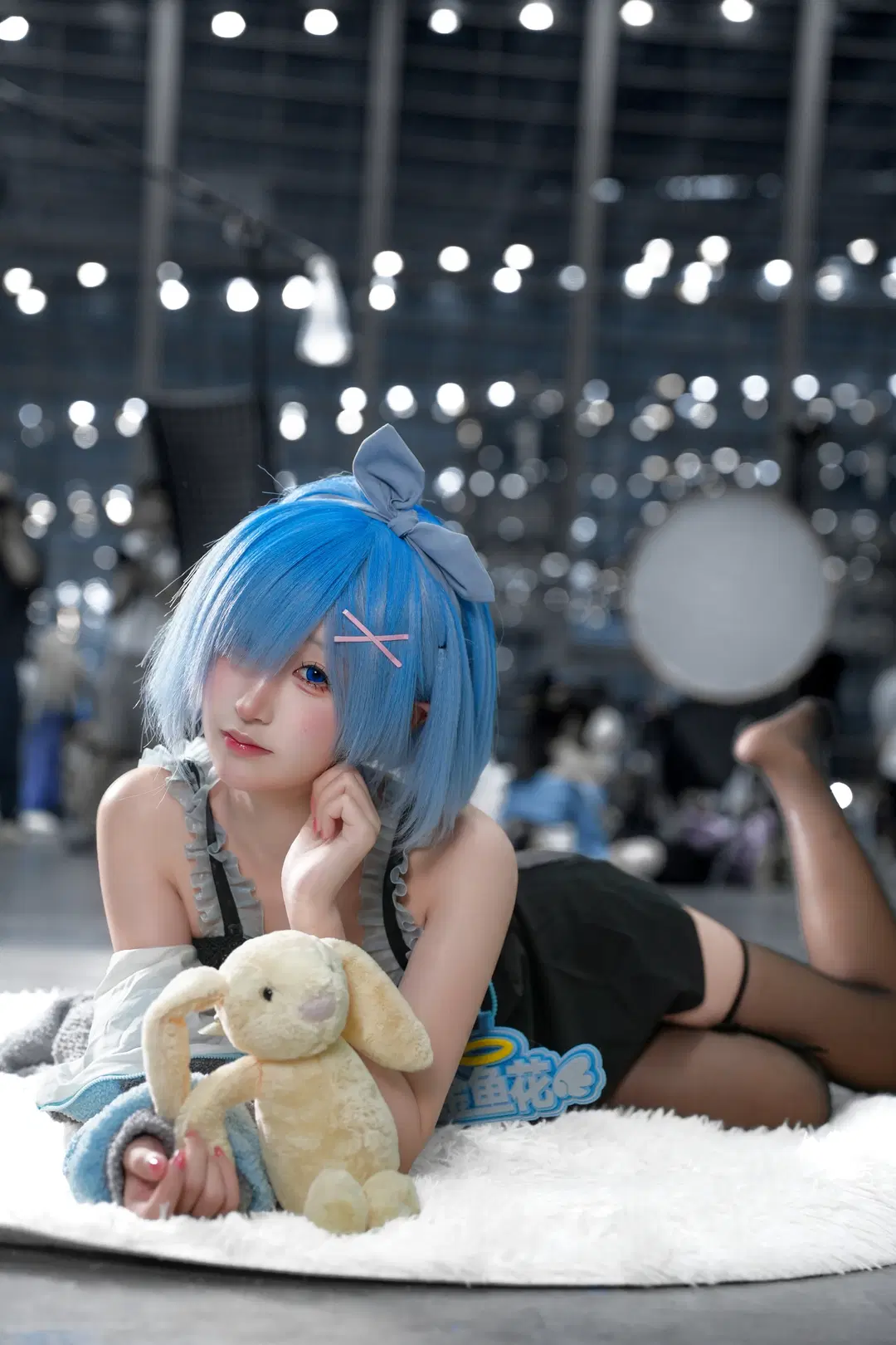コスプレ, レム コスプレ, 黒ストッキング, 深圳アニメフェスティバル, パジャマ風