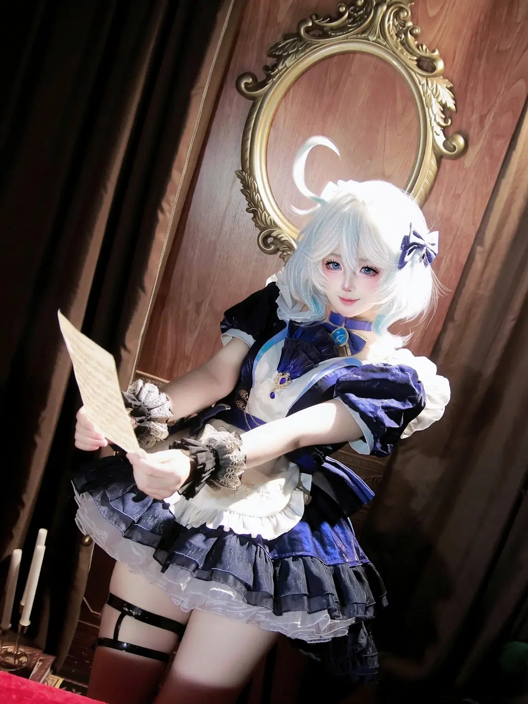 【芙宁娜cos】原神芙宁娜女仆装正片第一弹 - 长君离泽 - 第5张