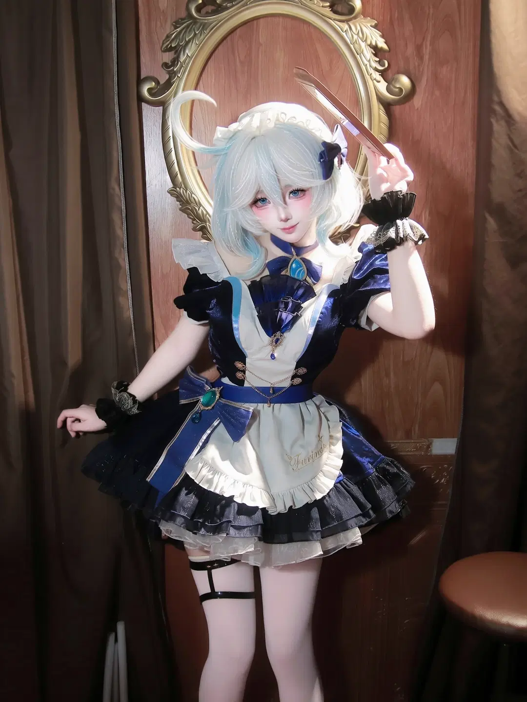【芙宁娜cos】原神芙宁娜女仆装正片第一弹 - 长君离泽 - 第8张