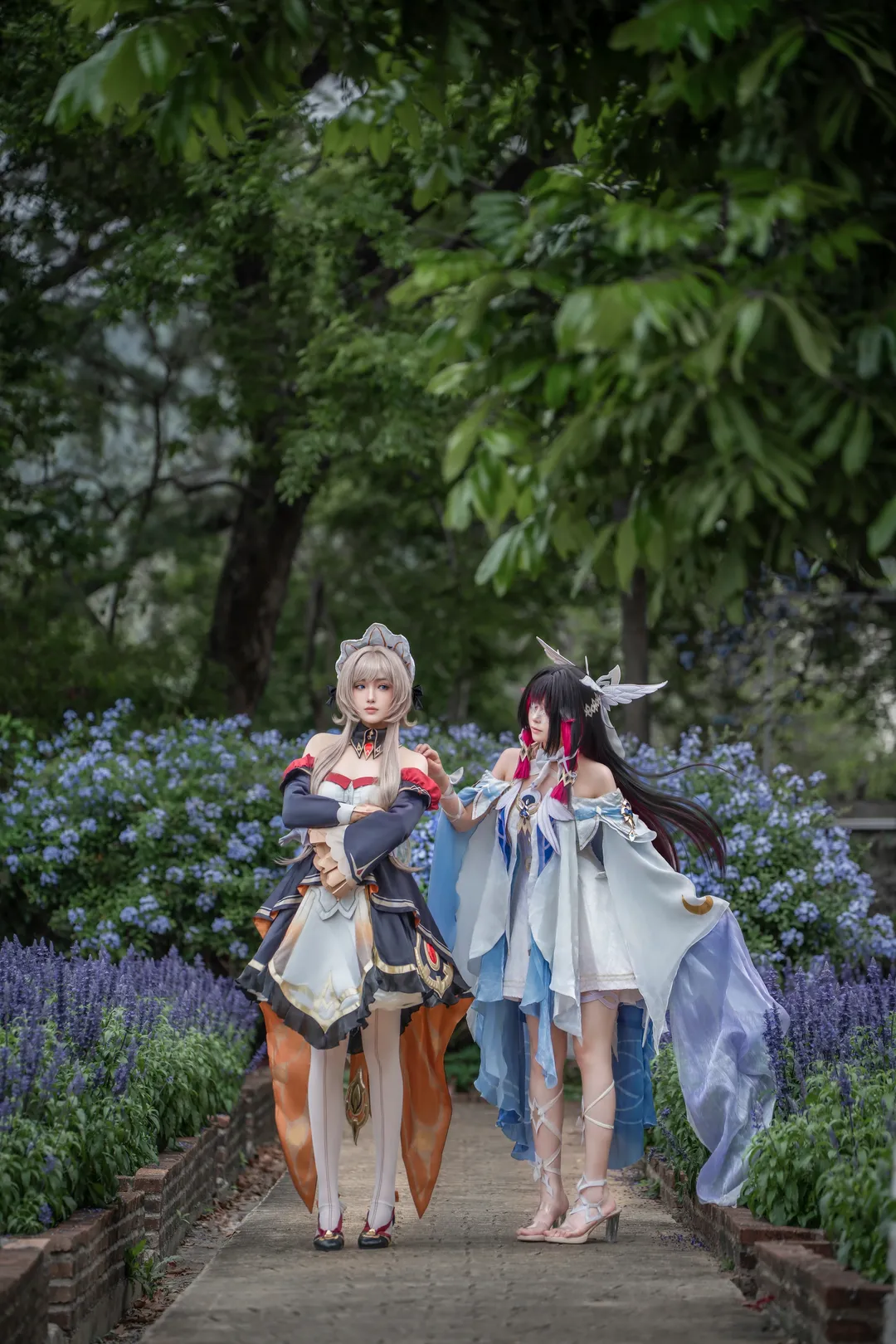 桑多涅cos, 哥伦比娅cos, 户外摄影, 二次元cosplay, 白丝