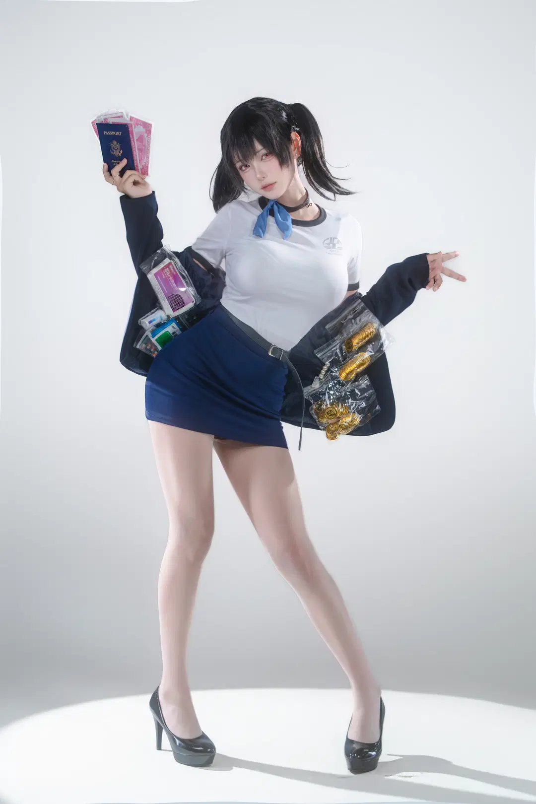 [Sora cosplay] Pose Collection Under White Background Photography Light and Shadow by 白鸽 - Image 3