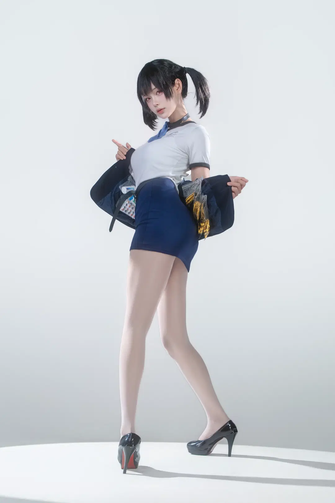 [Sora cosplay] Pose Collection Under White Background Photography Light and Shadow by 白鸽 - Image 4