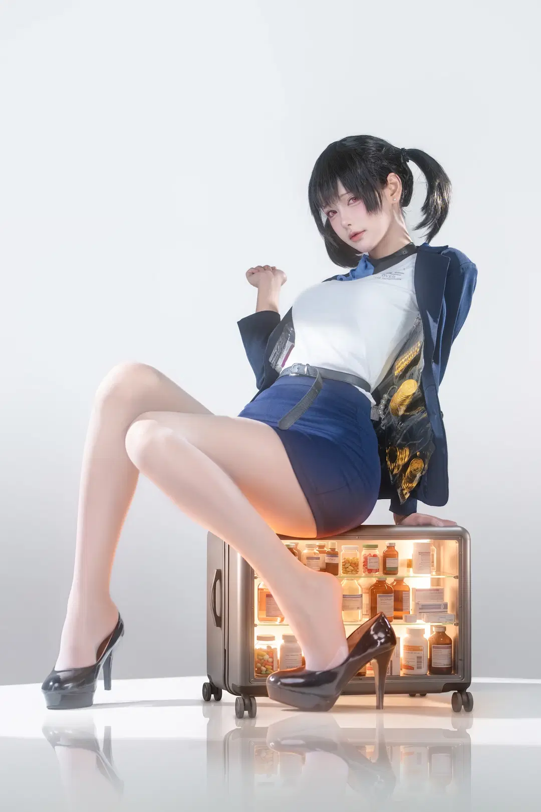 胜利女神妮姬, 肉腿, 白棚写真, 索拉cos, cos姿势参考