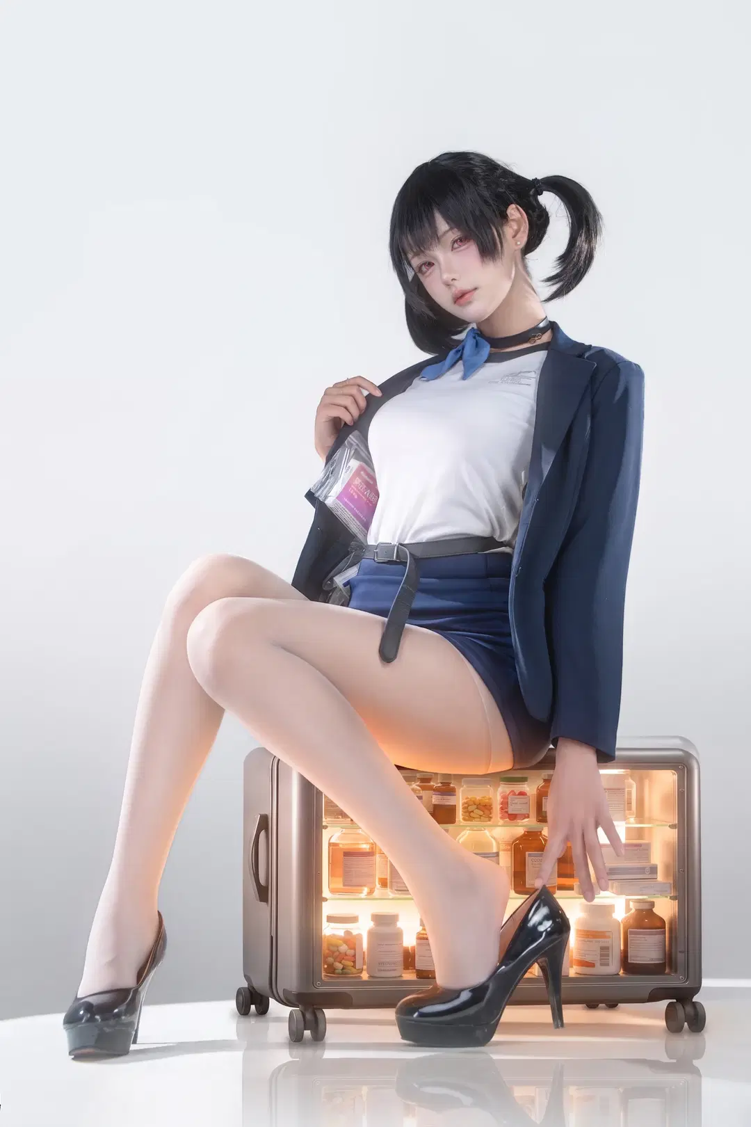 [Sora cosplay] Pose Collection Under White Background Photography Light and Shadow by 白鸽 - Image 8