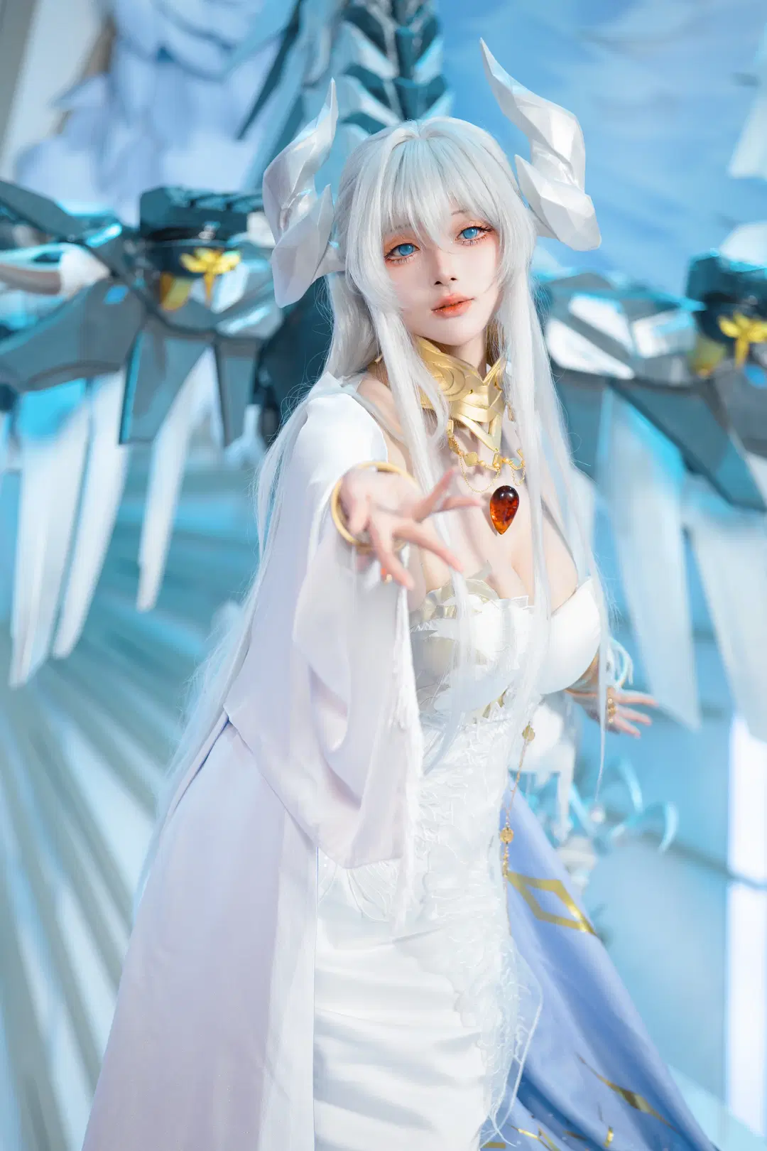 [Valparaiso cosplay] Azur Lane White Gown and Mechanical Wings Styling Record by 木犀 - Image 3