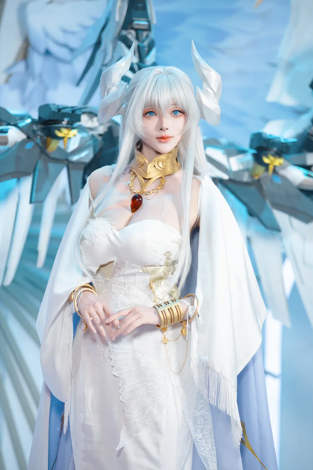 [Valparaiso cosplay] Azur Lane White Gown and Mechanical Wings Styling Record by 木犀 - Image 6